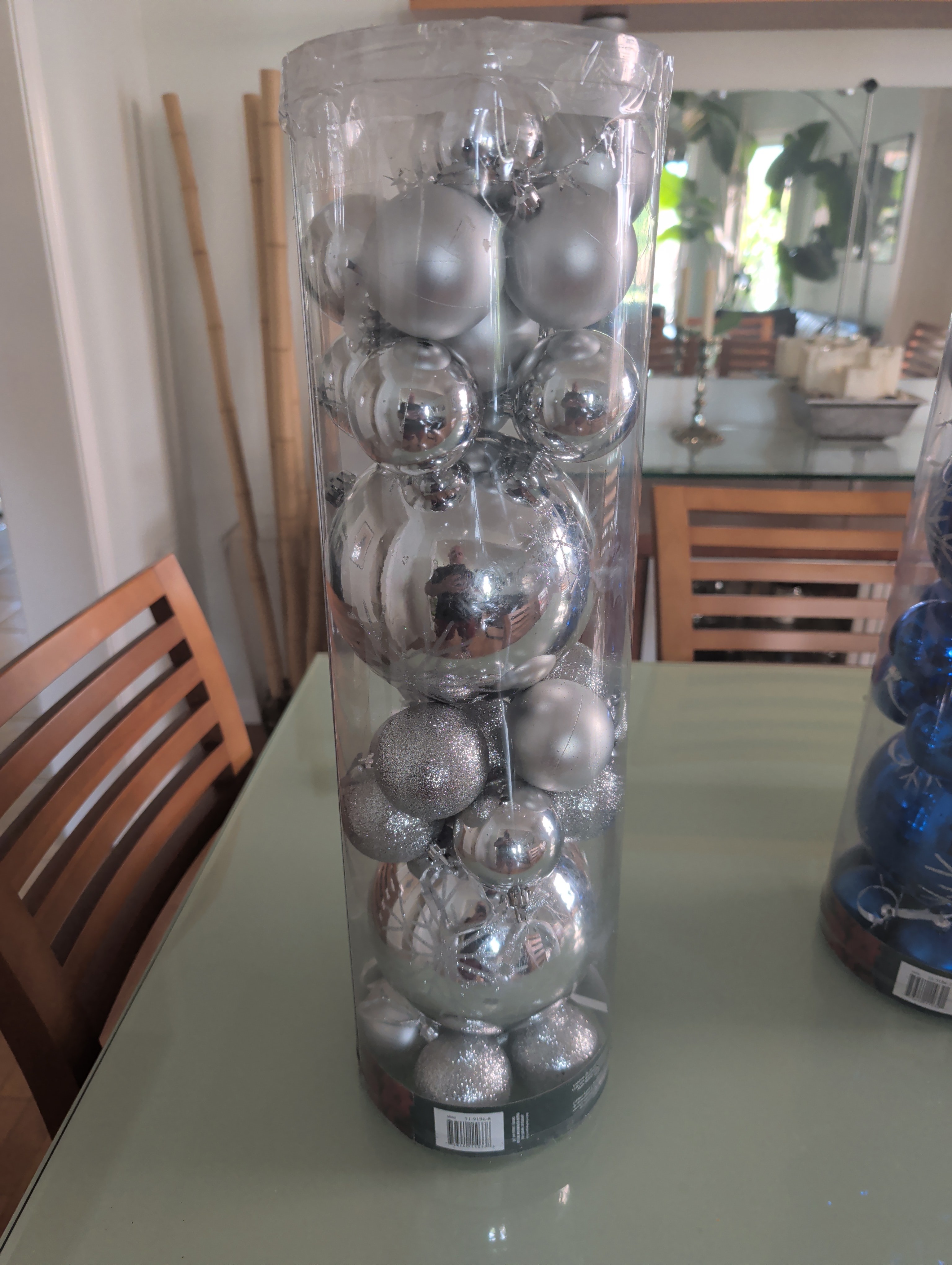 Blue and Gray Christmas Ornaments - Set of 20 - photo 3