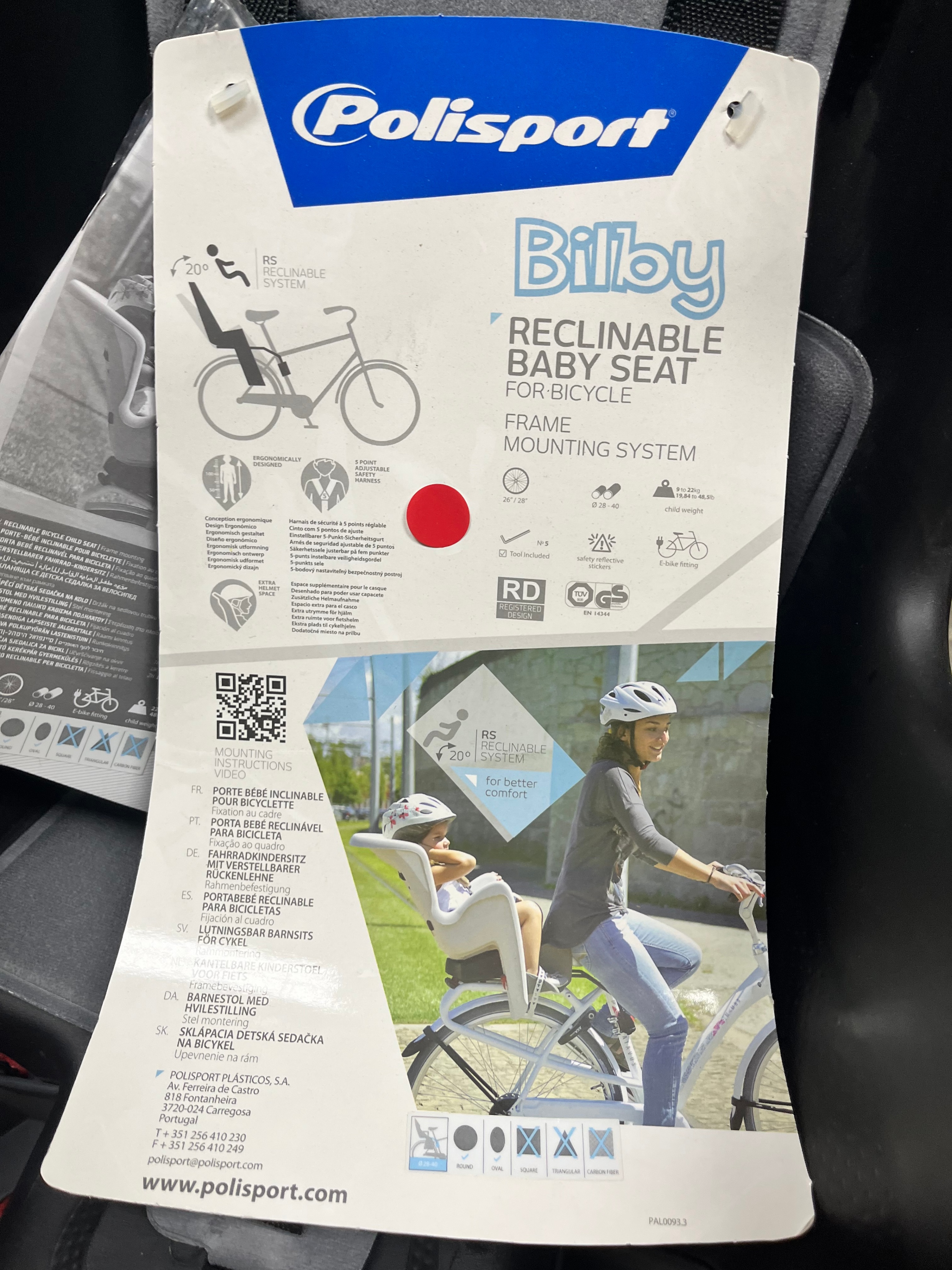 Polisport Bilby Reclinable Baby Seat for Bicycle - photo 2