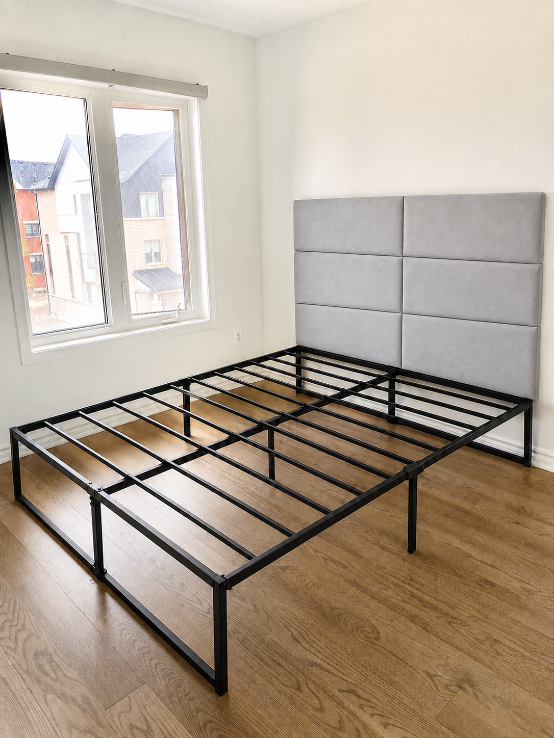 Like New Zinus Queen Metal Bed Frame &Vant Upholstered Headboard - photo 4