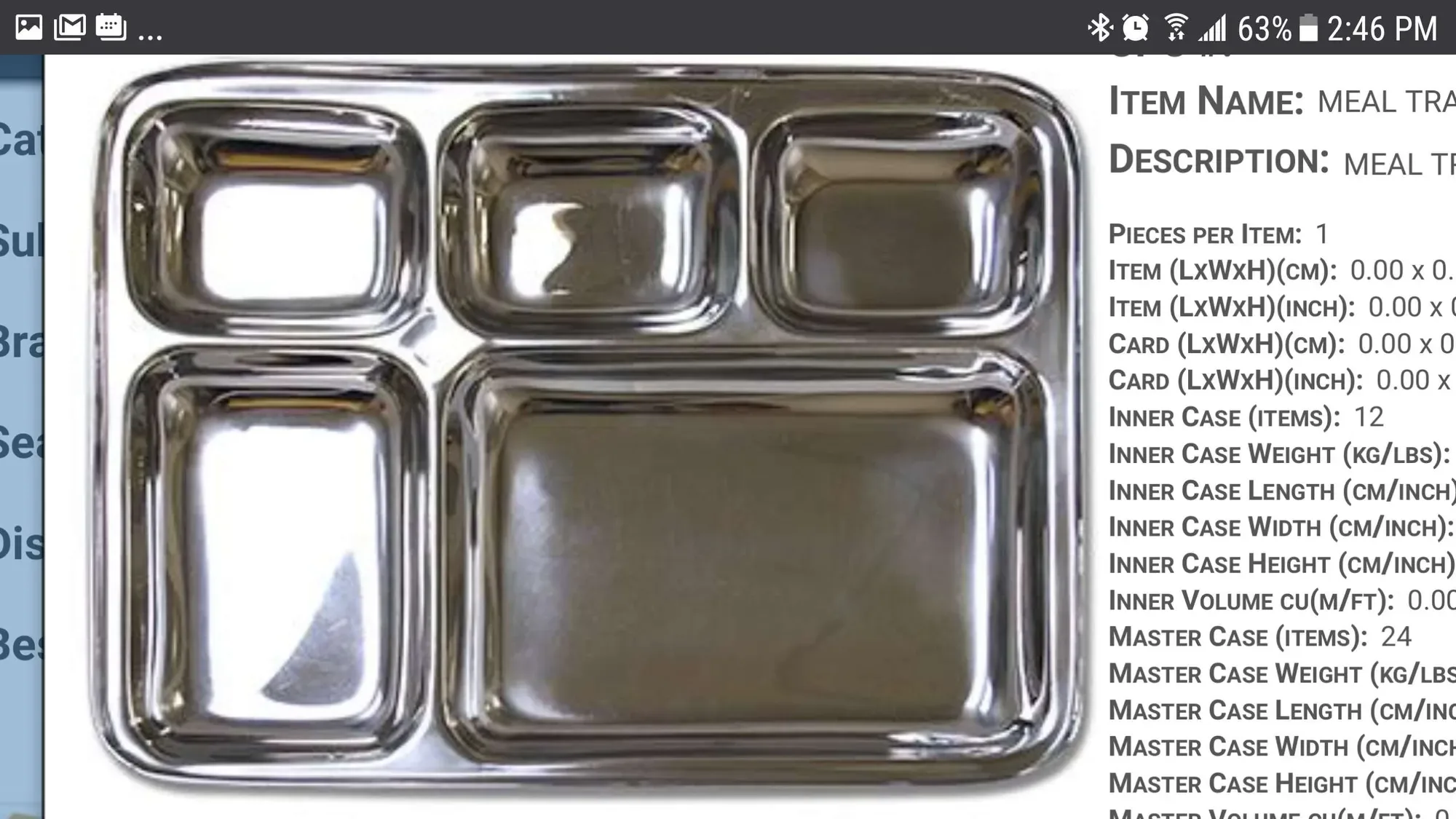 New Stainless Steel Heavy Duty Meal Tray