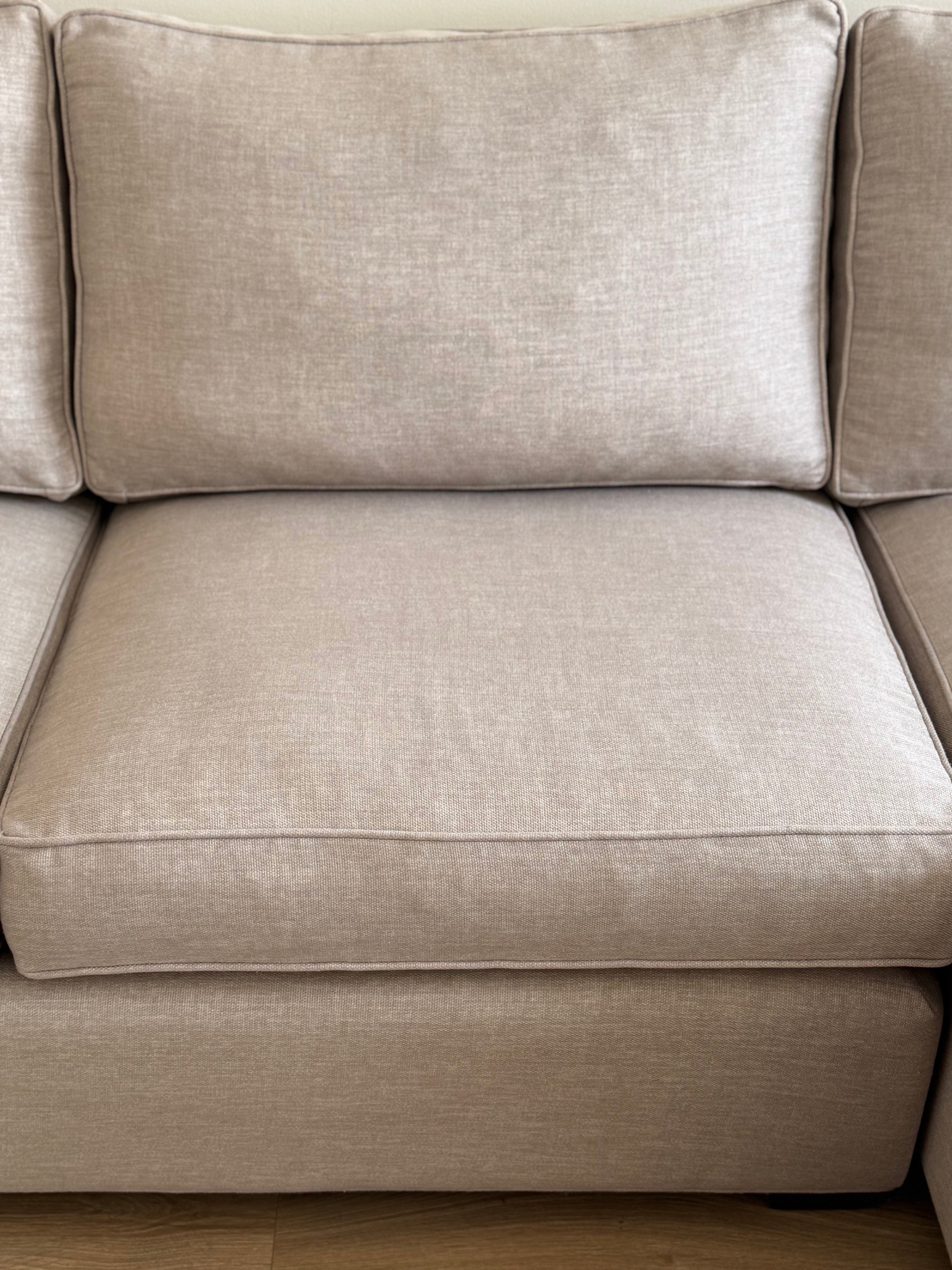 Crate & Barrel Beige Sectional Sofa w/ Chaise - photo 5