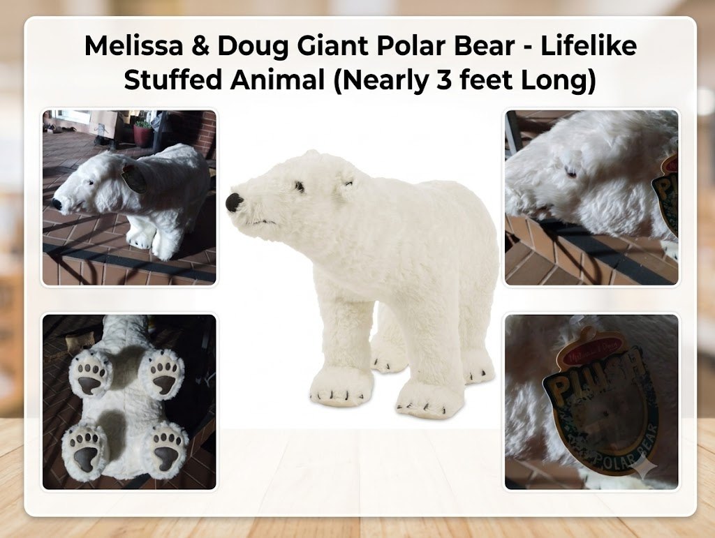 Melissa & Doug Giant Polar Bear - Lifelike Stuffed Animal