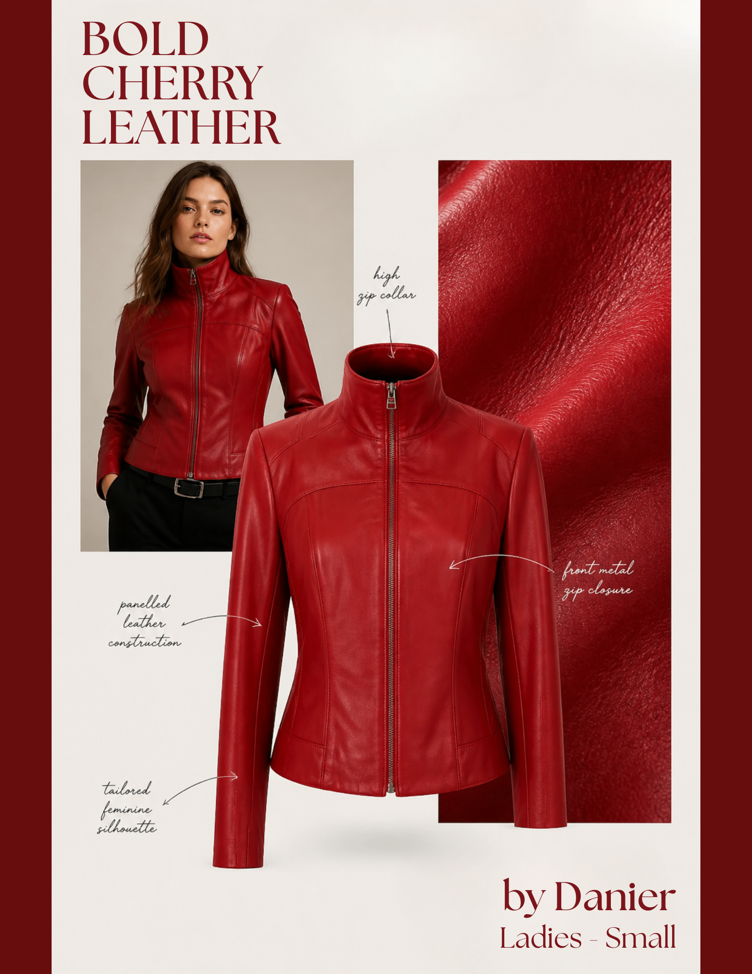 Danier Leather Red Jacket - Women's Small - photo 4