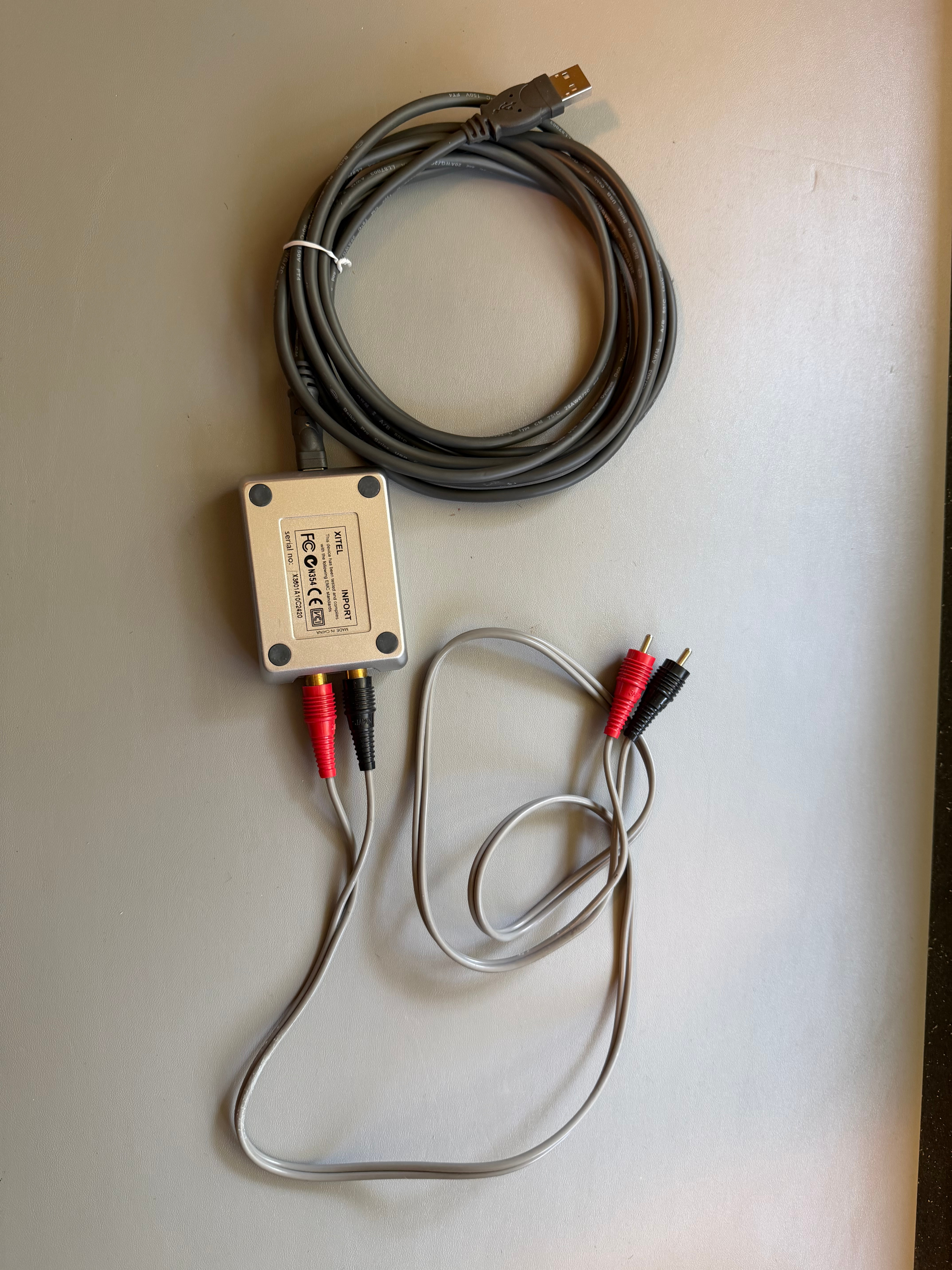 "Xitel Inport"  RCA (Analog) to USB-A (Digital) Input Device