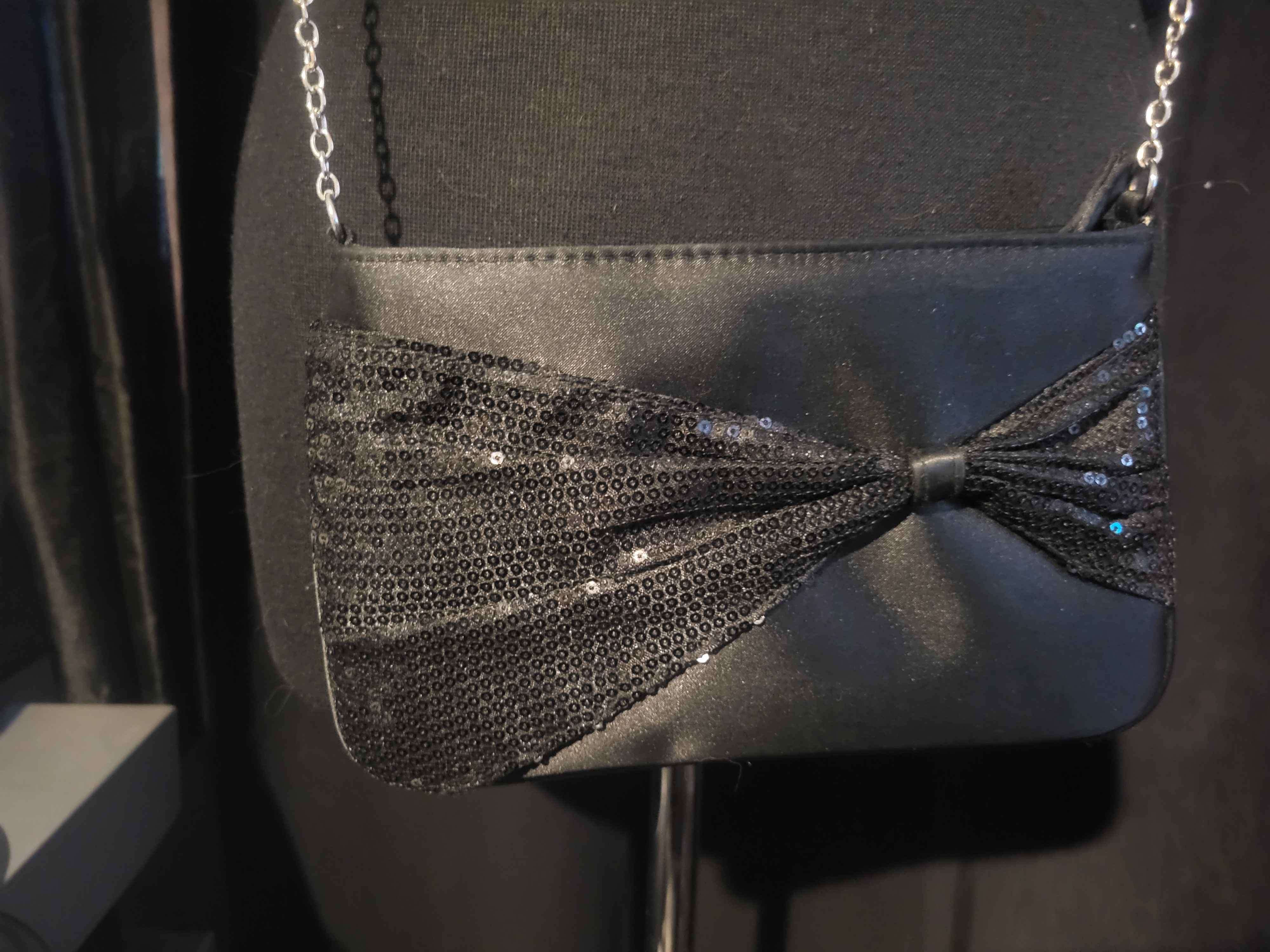 Black Purse With Sequin Embellishment