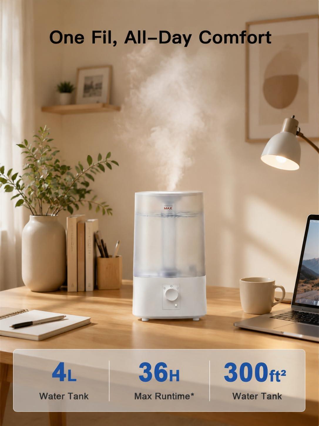 Humidifier, 4L Ultrasonic Cool Mist for Bedroom - photo 4