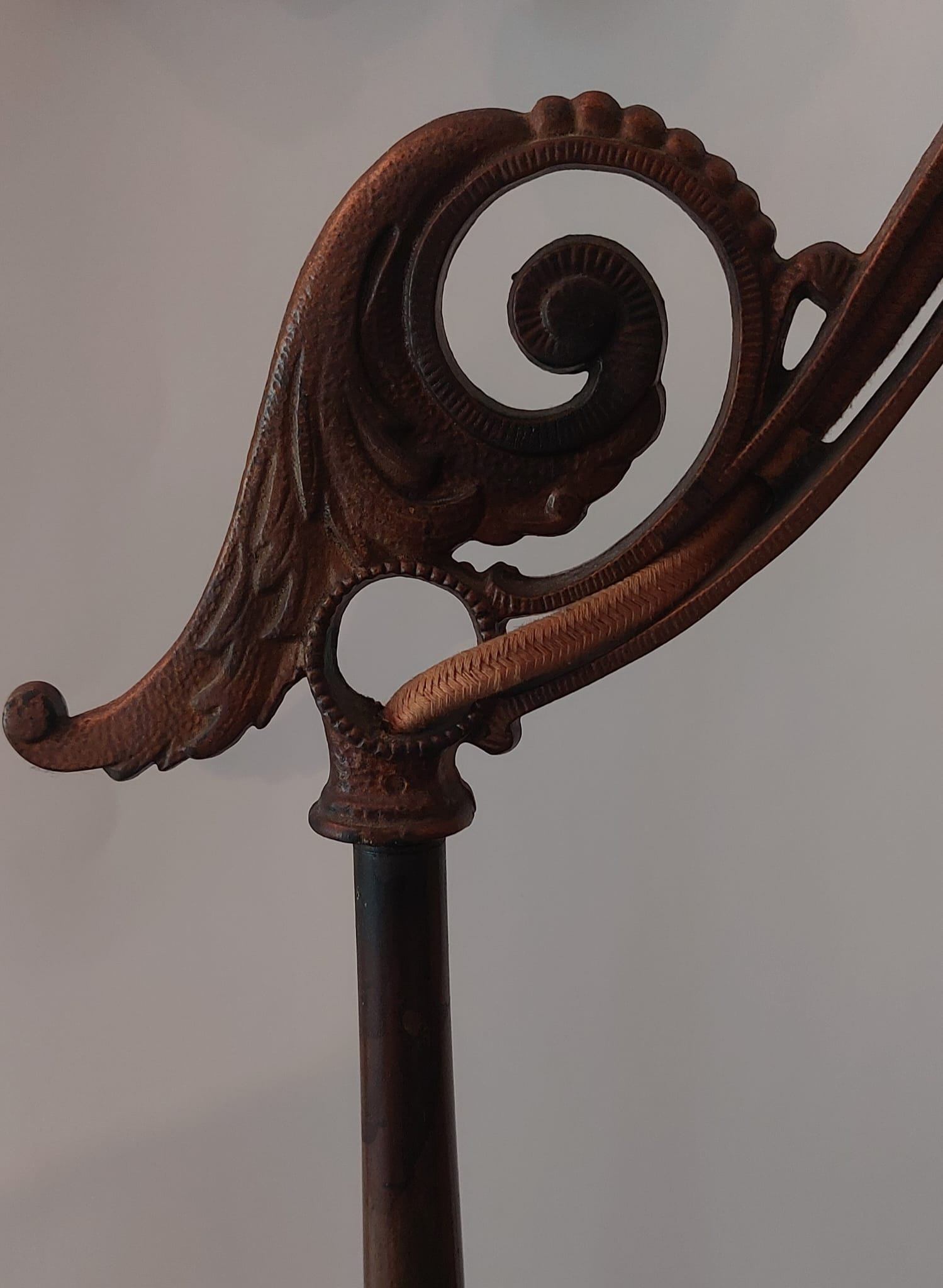 1920s Antique Bridge Arm Floor Lamp - Caramel Slag Glass - photo 2