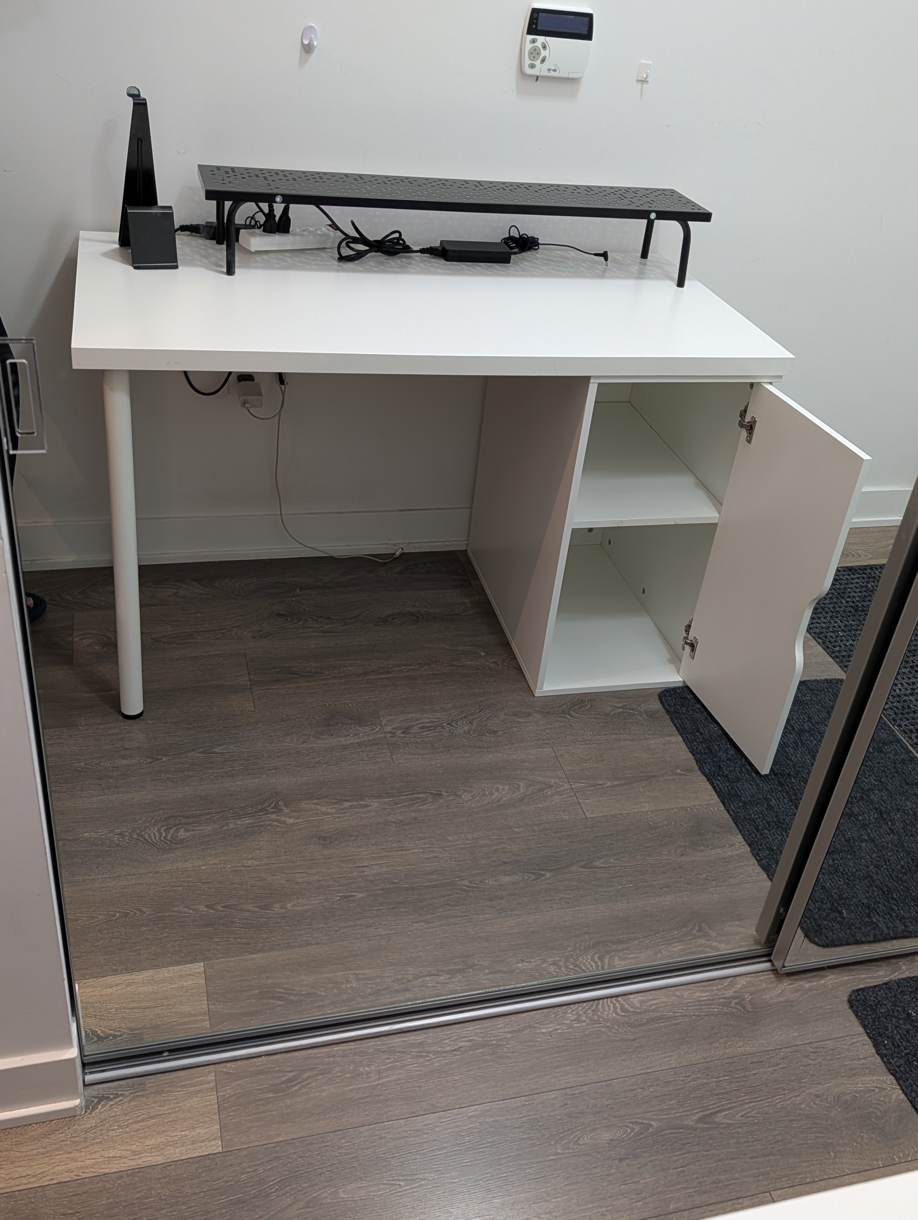 Desk with Storage Cabinet + Monitor Riser + Headset/Tablet Stand - photo 2