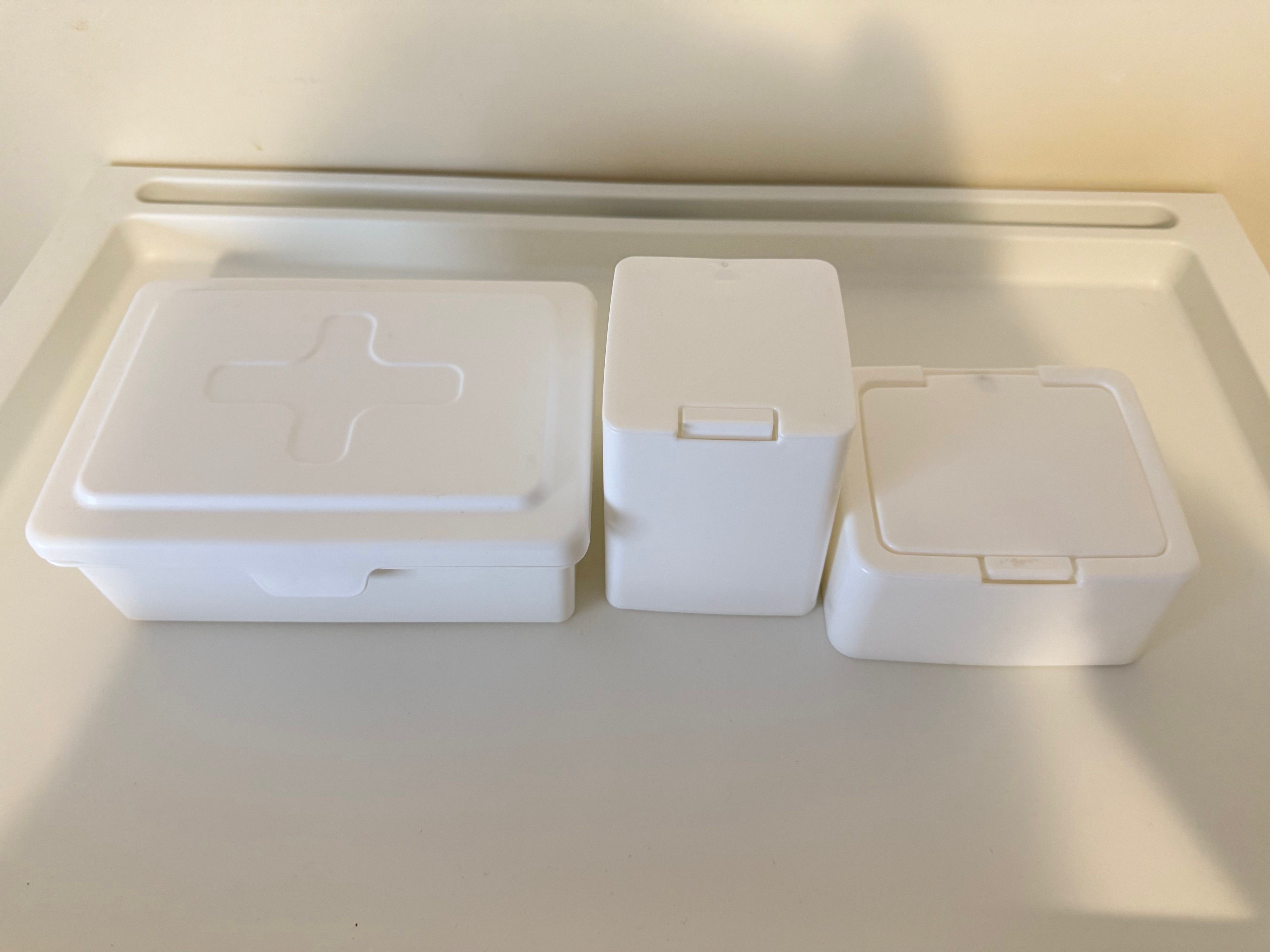 Set of 3 White Storage Boxes with Lids - photo 2