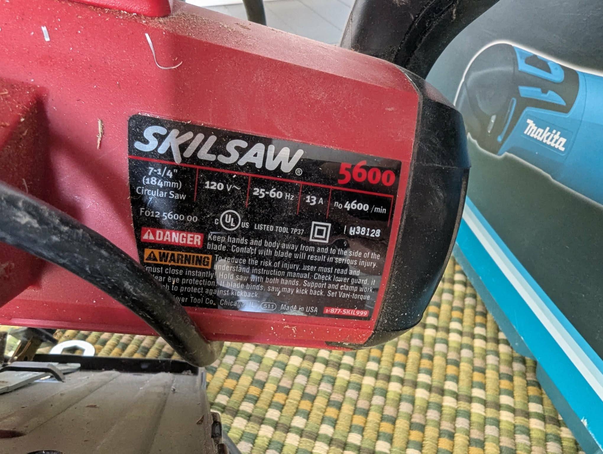 SKILSAW 5600, 2.4 HP, 13 amp, circular saw with 7-1/4" blade - photo 2