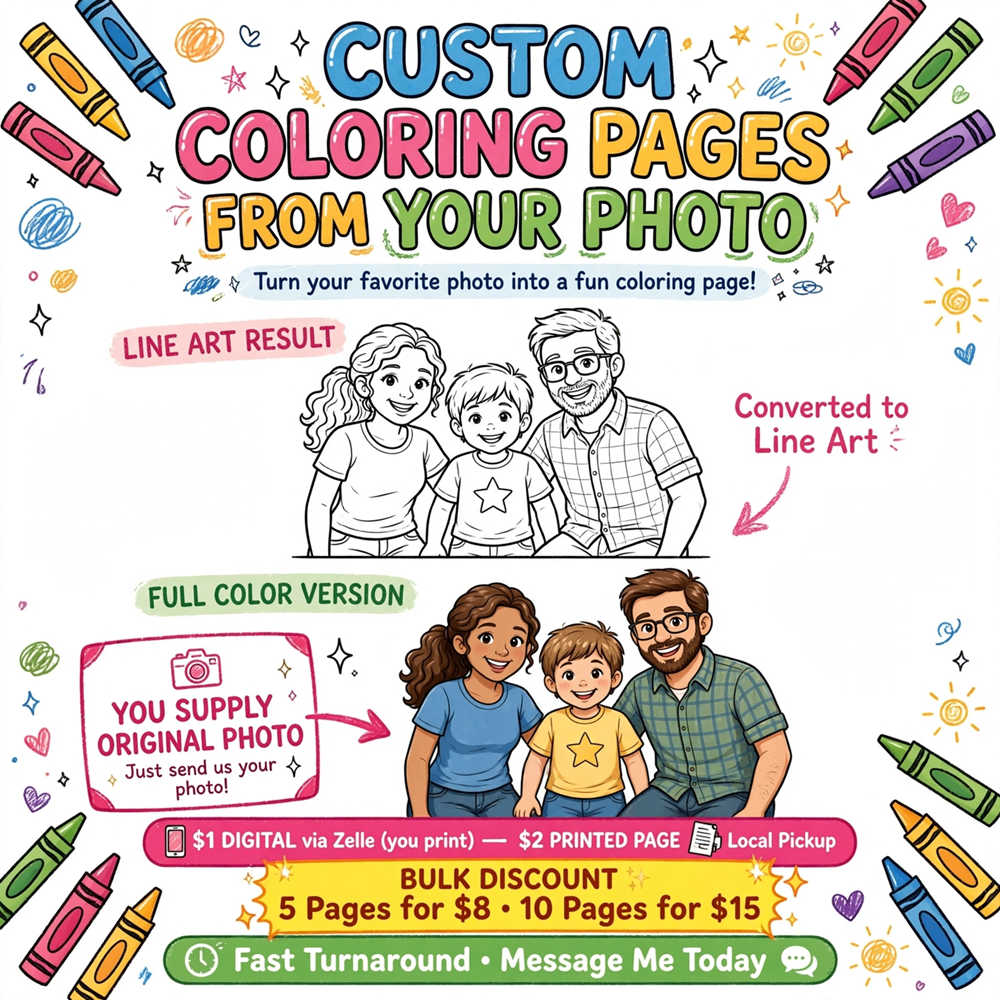 Custom Coloring Pages from Your Photo