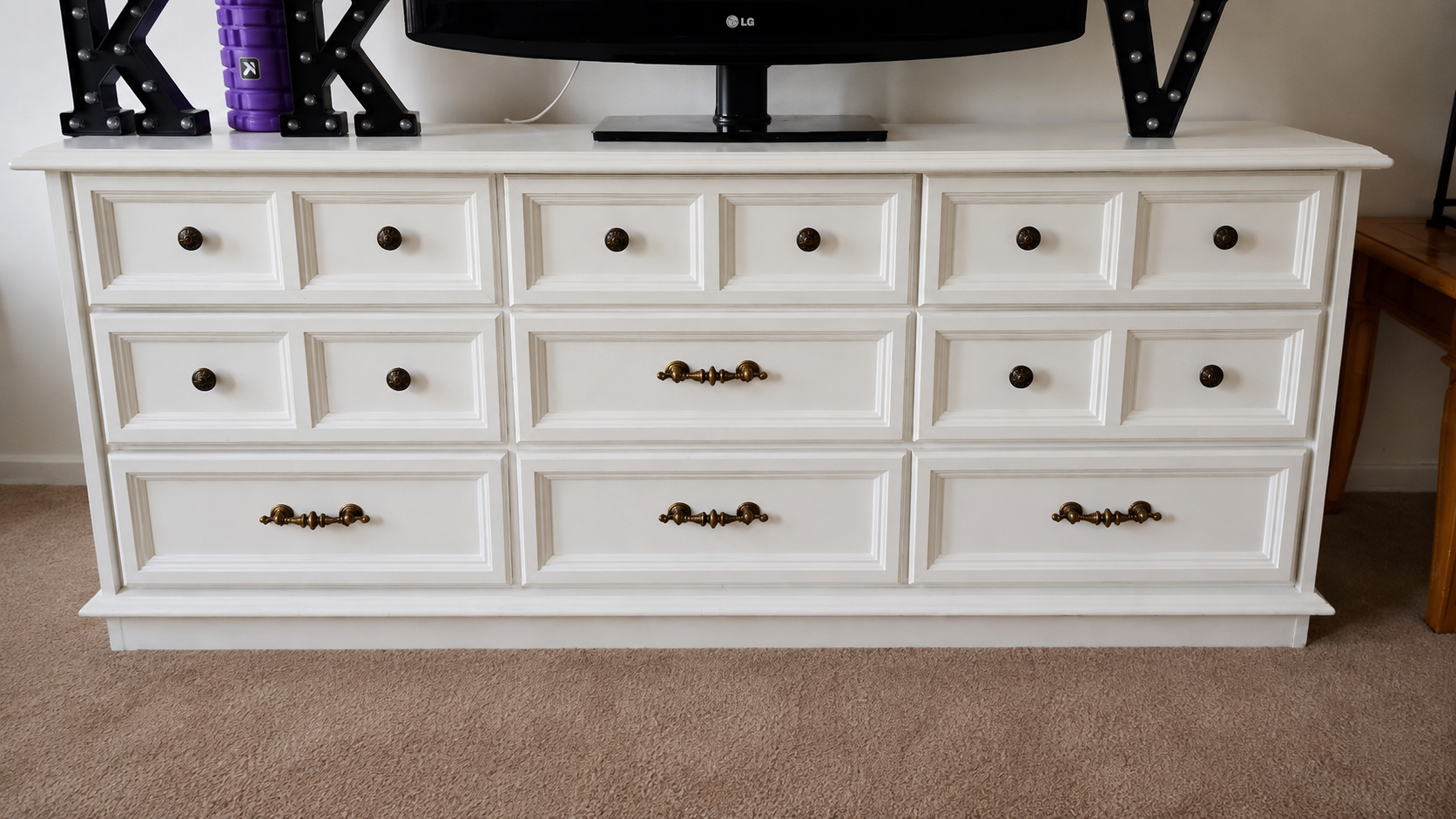 Large Solid Wood Triple Dresser / Credenza (9 Drawers, White) - photo 2