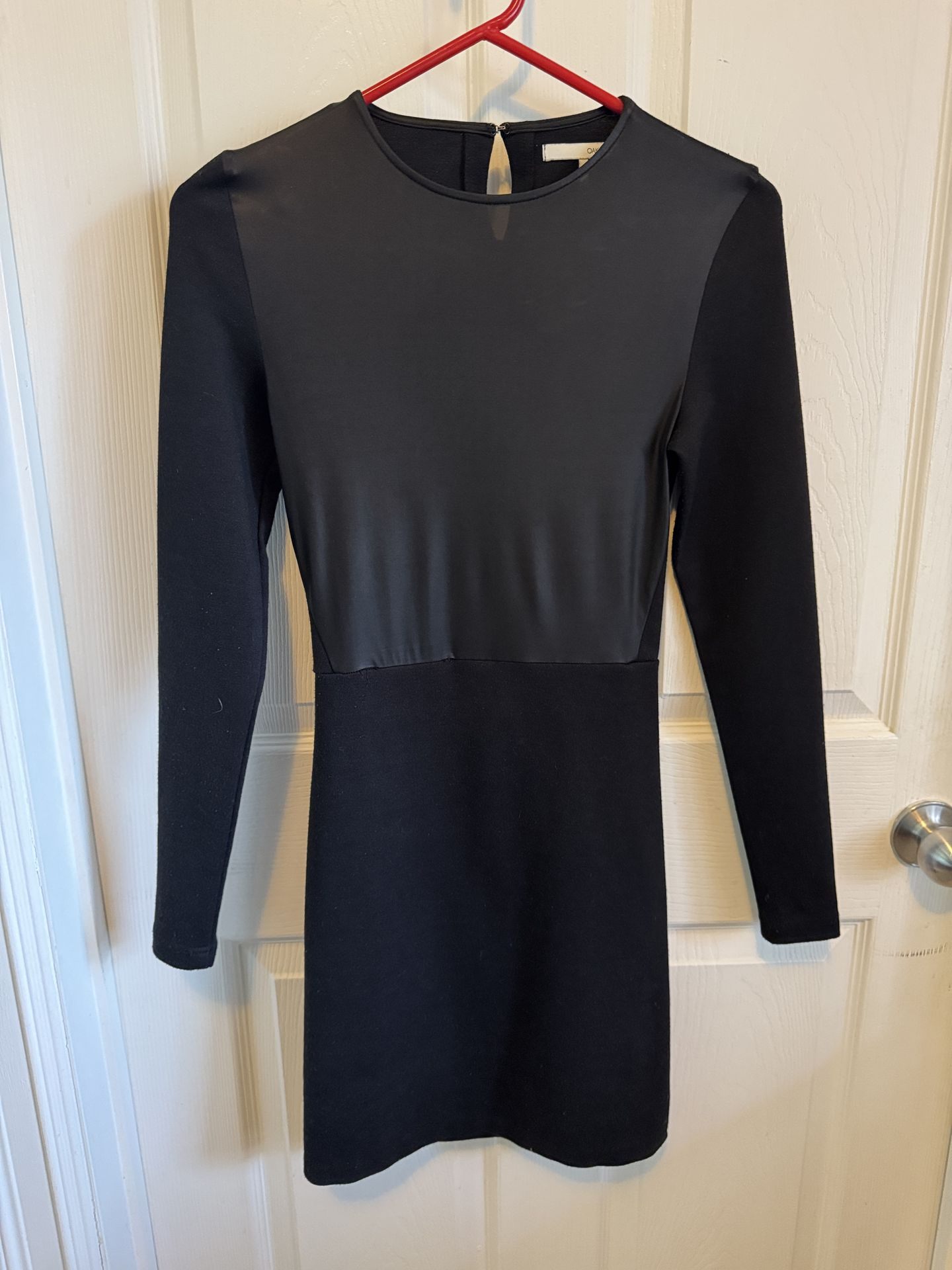 Oak + Fort Black Long Sleeve Cutout Dress