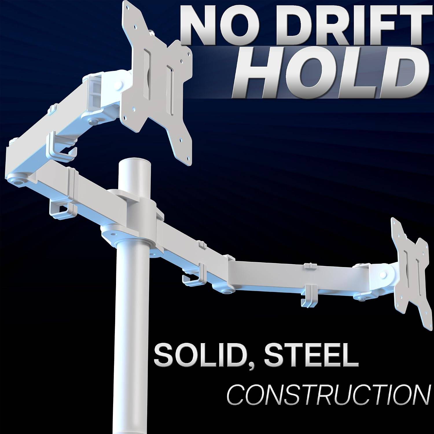 New VIVO White Dual 13 to 27 inch Monitor Desk Mount Stand - photo 4