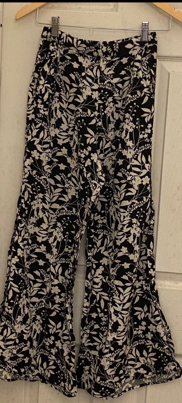 Midnight Sky Black Floral Wide Leg Pants - photo 5