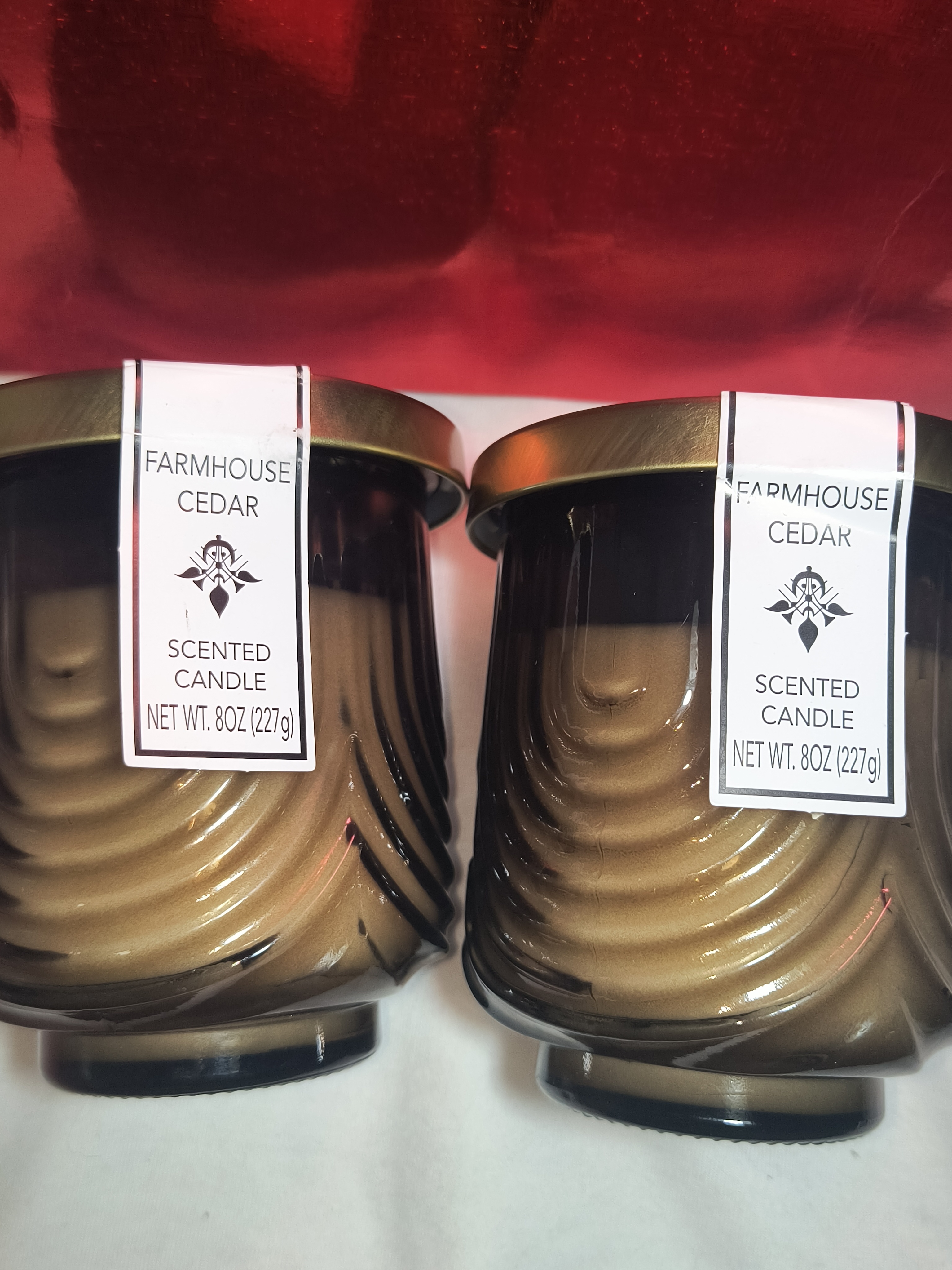 2x Cedar Farmhouse Scented Candles Amber!