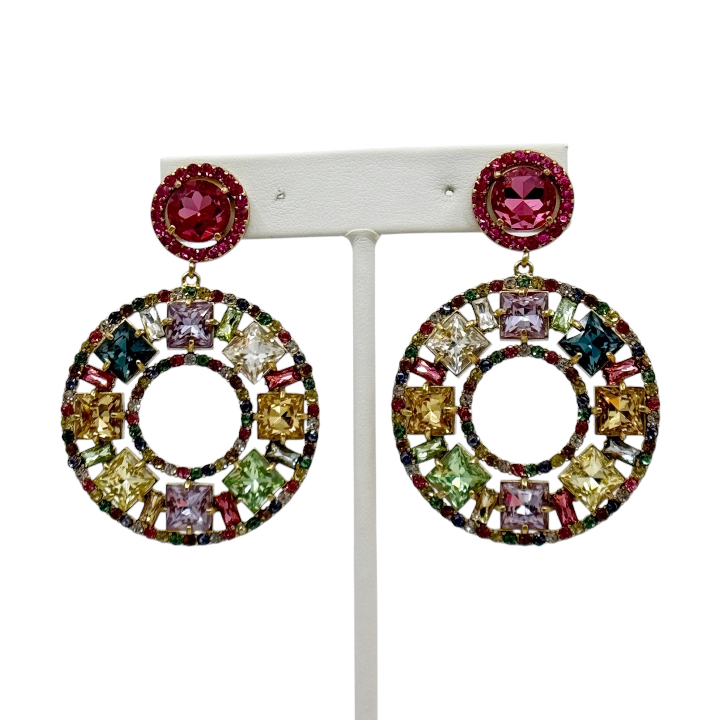 J.CREW gold tone rainbow rhinestone drop earrings - GM3002 - photo 5
