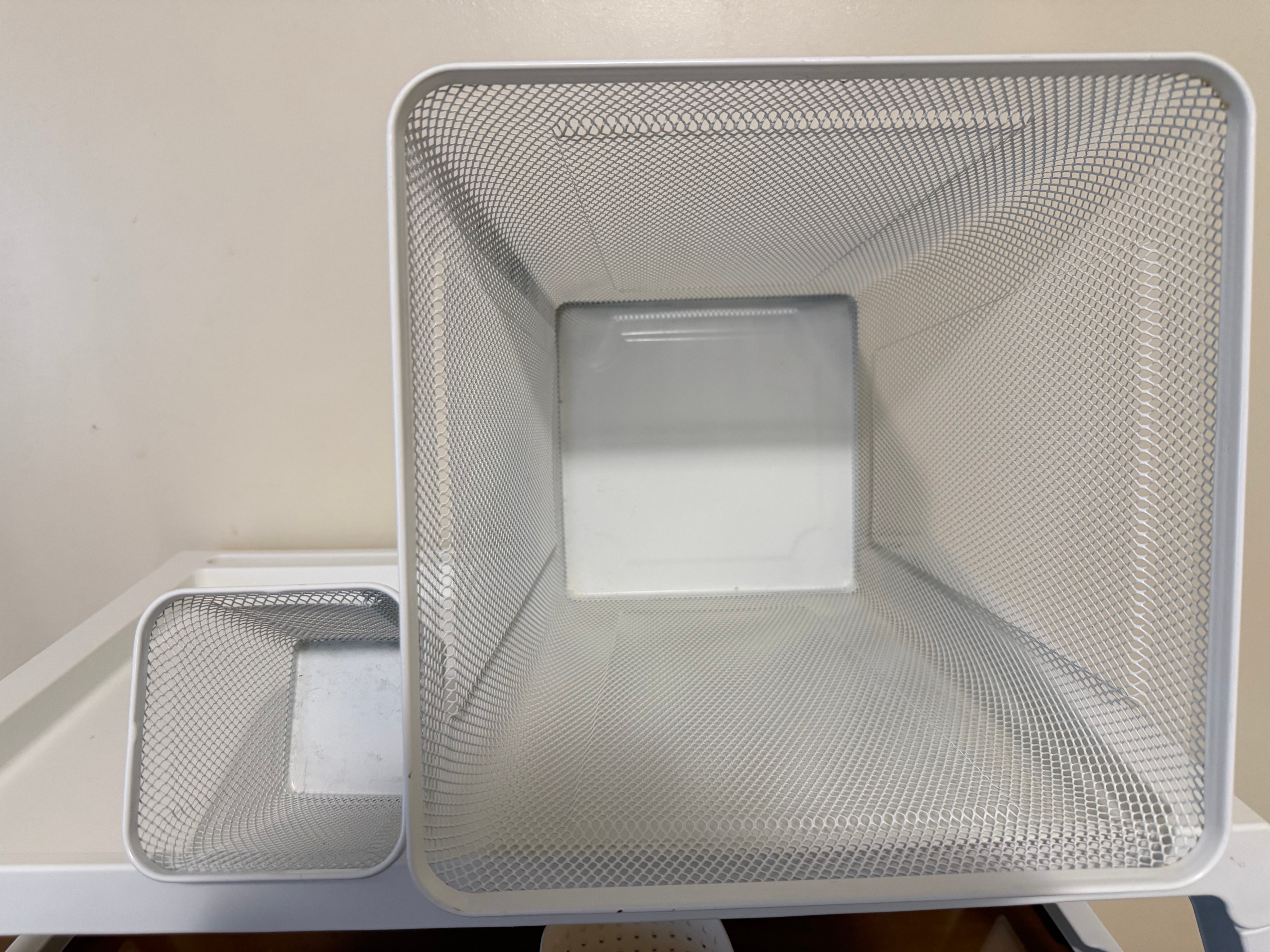 IKEA DRÖNJÖNS Wastepaper Basket & Pencil Cup Set – White - photo 3