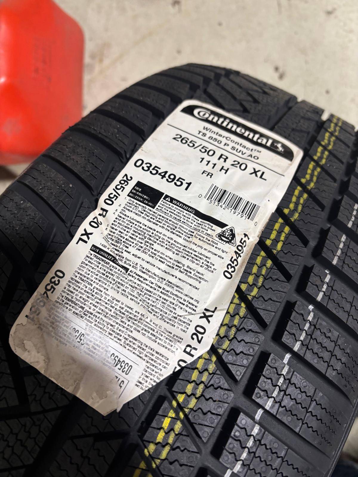 NEW 265/50/R20 Continental Winters-GrandCherokee/Durango/X5/X6/Q - photo 3