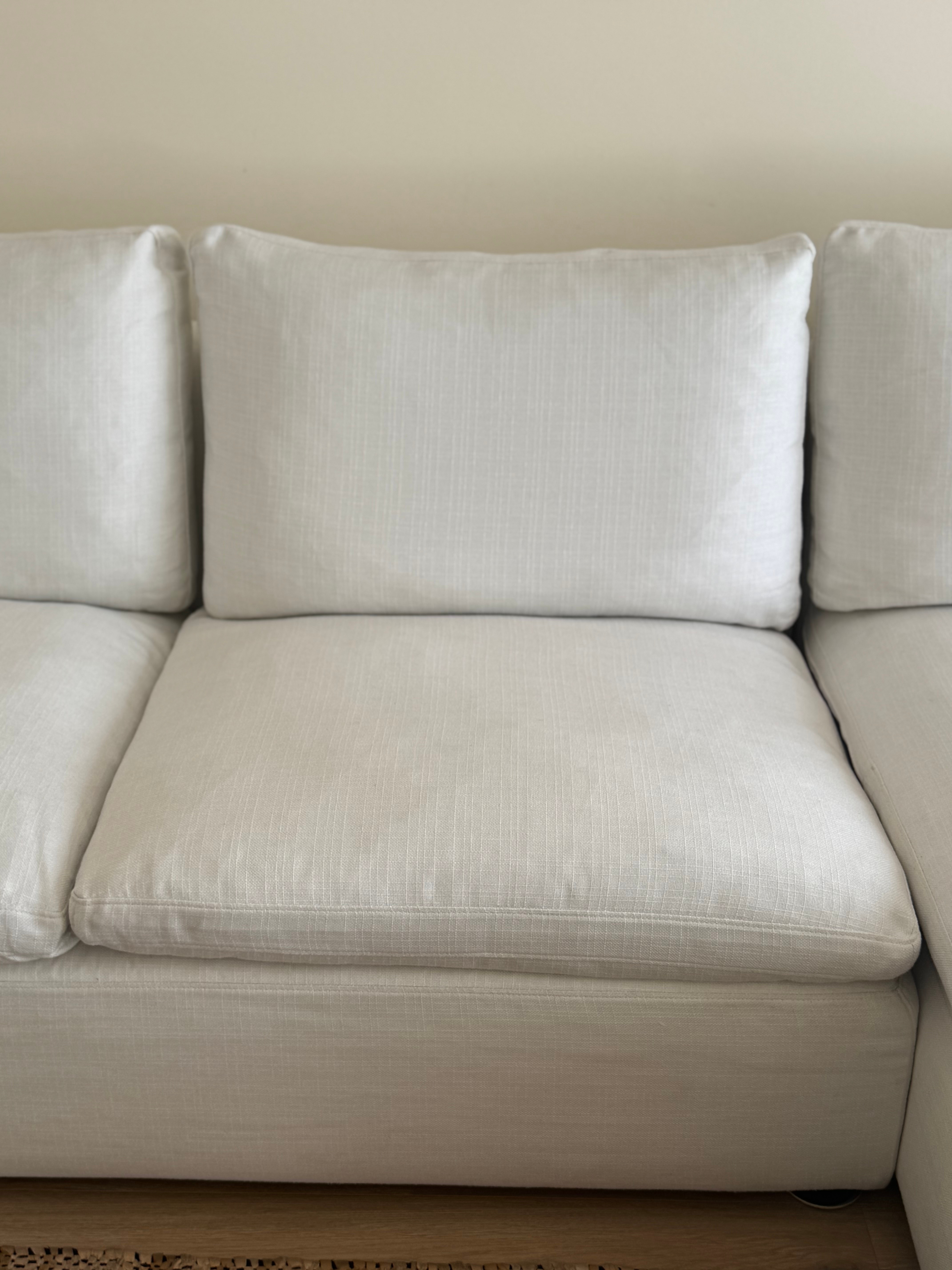 Pottery Barn Newport Sectional Sofa – Ivory Basketweave, Chaise - photo 5