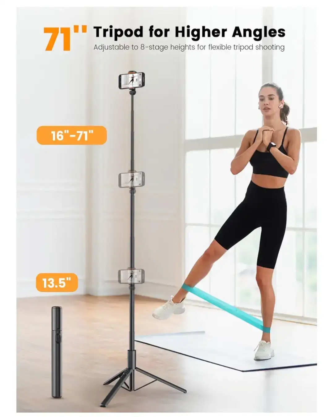 ANXRE 71" Extendable Selfie Stick Tripod Stand - photo 2