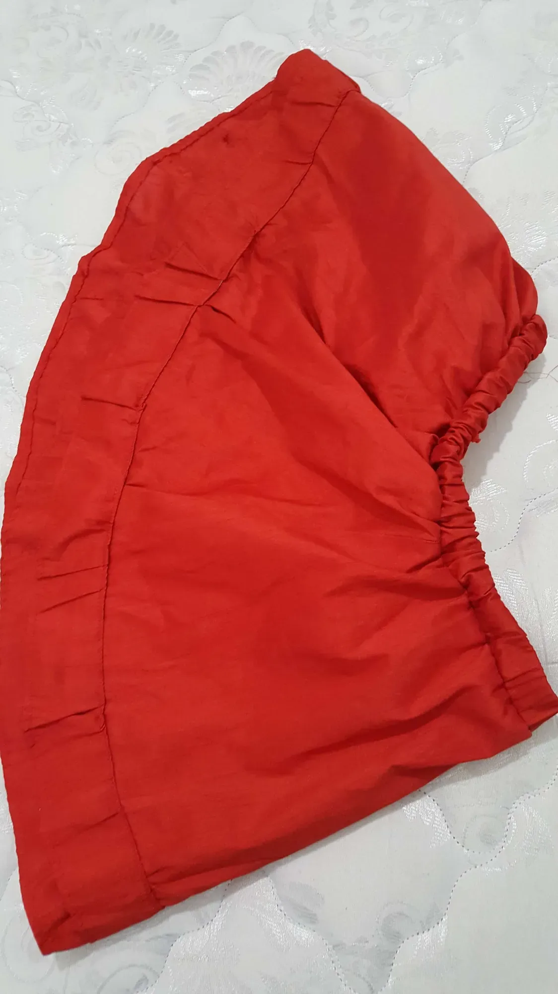 Cute Red Kinda Shiny Hand Made (not by me) Short Shirt -- Som...
