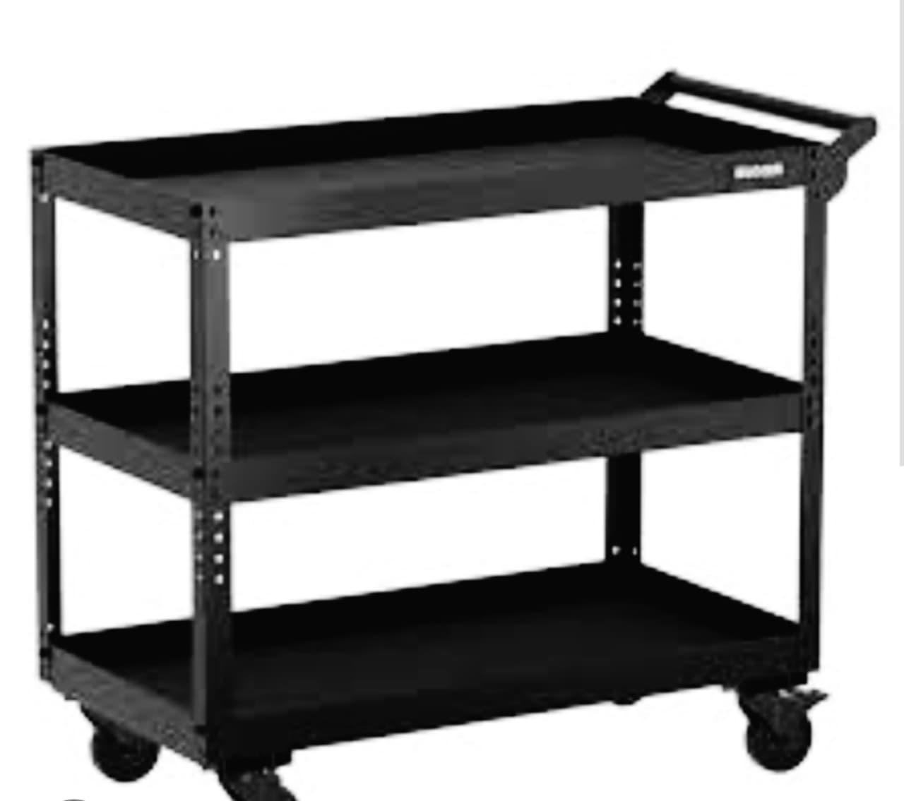 Three-Shelf Steel Service Cart 30x16
