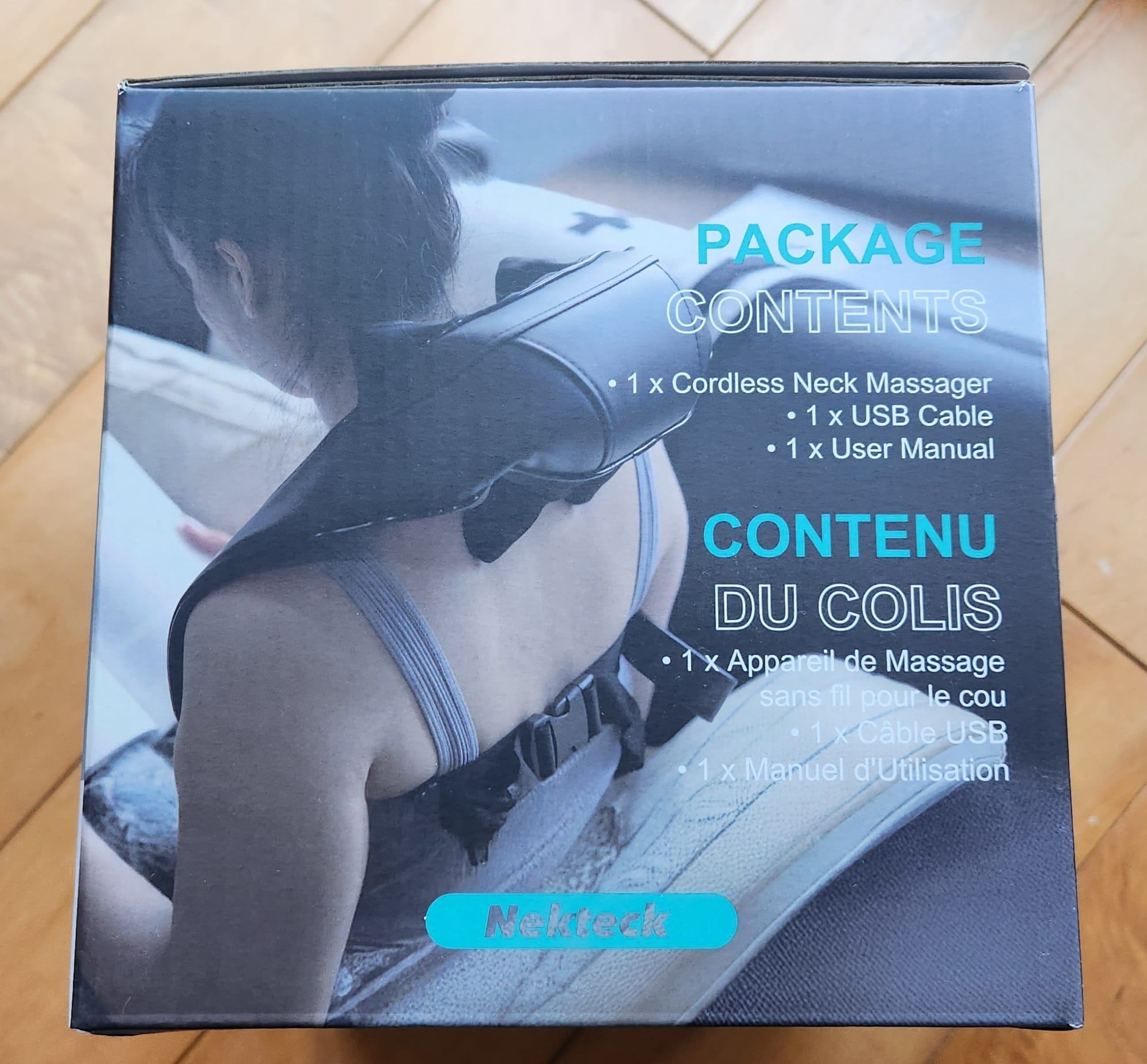 Nekteck Cordless Kneading Neck Massager — Heat, Brand New in Box - photo 3