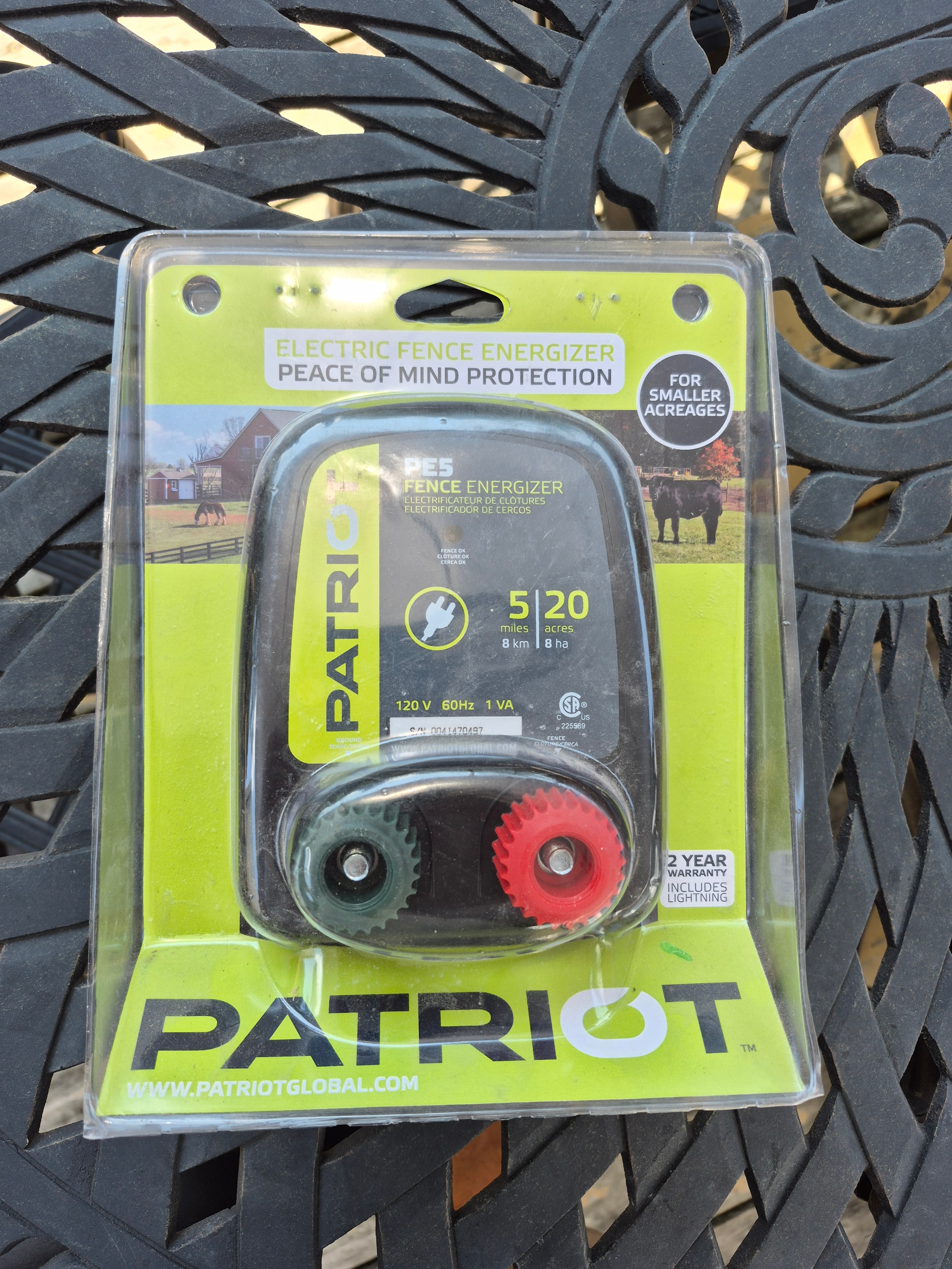 Patriot PE5 Electric Fence Energizer New