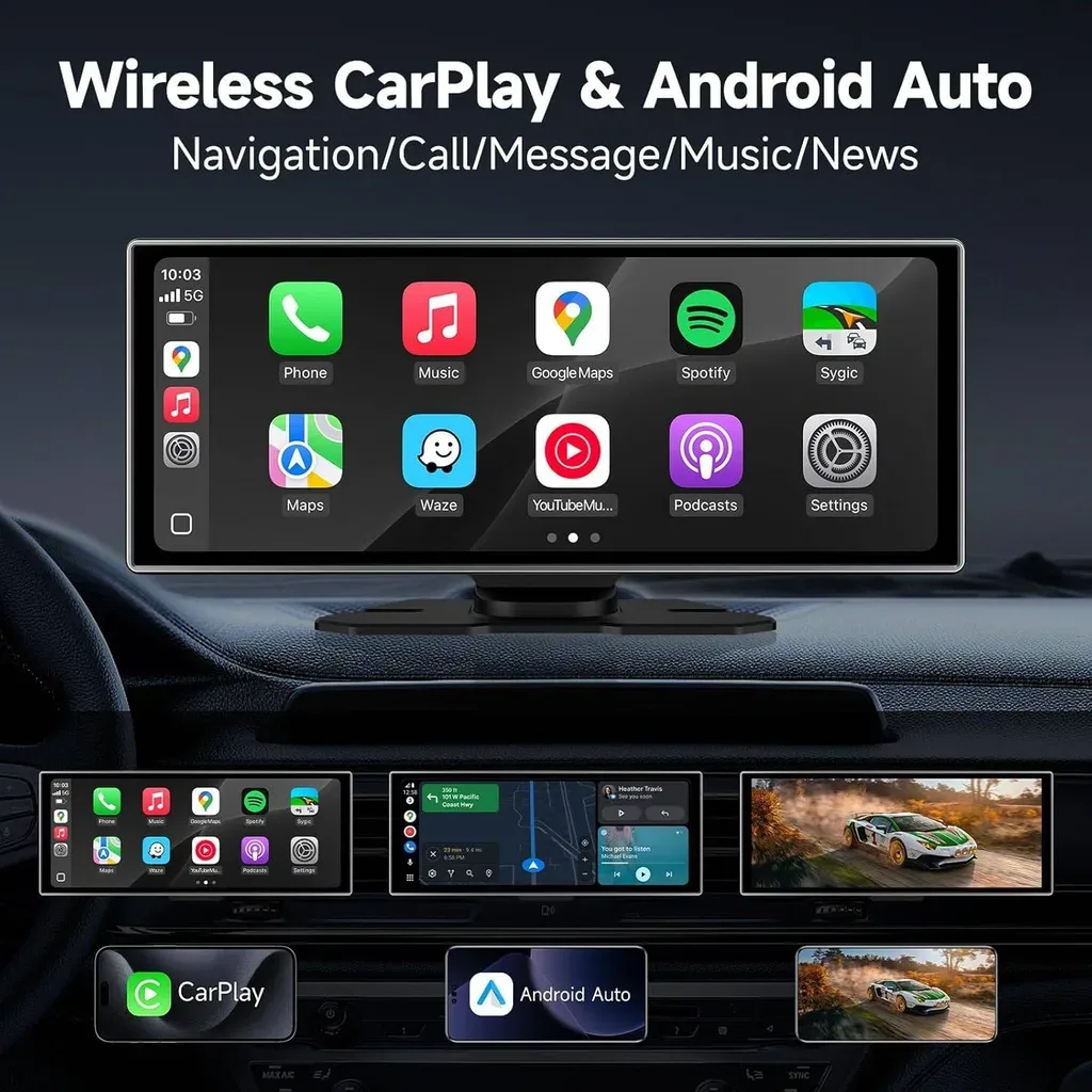 Wireless Portable Carplay Screen for Car, 11.26 inch - photo 2