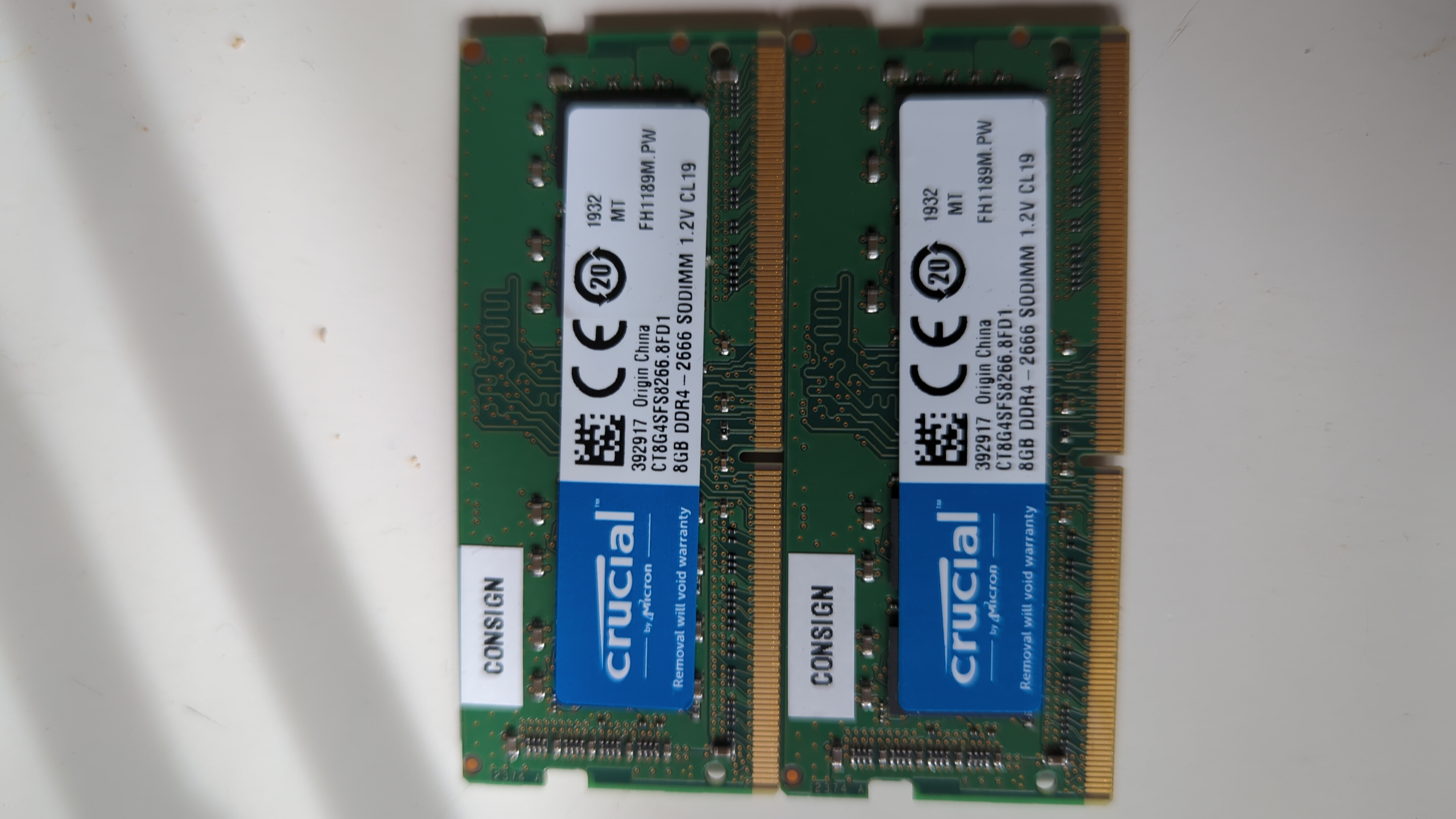 Crucial 16gb (2x8gb) 2666mhz DDR4 laptop ram kit