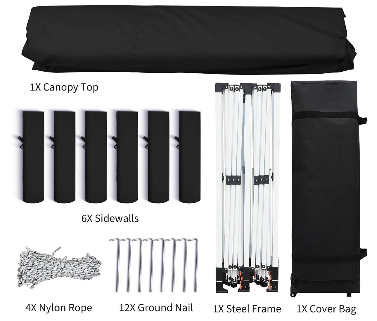 Canopy Tent 10X20' Heavy Duty Waterproof 6 Removable Sidewalls - photo 3