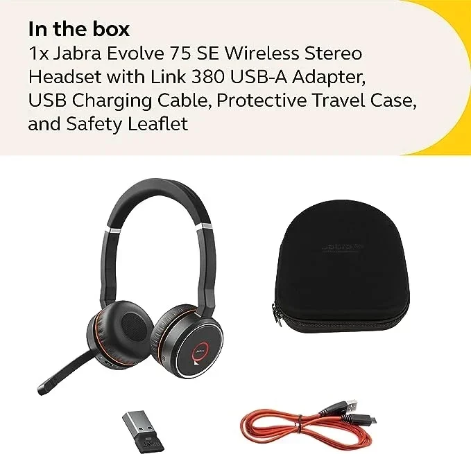 Jabra Evolve 75 SE Microsoft Teams Wireless Stereo Headset