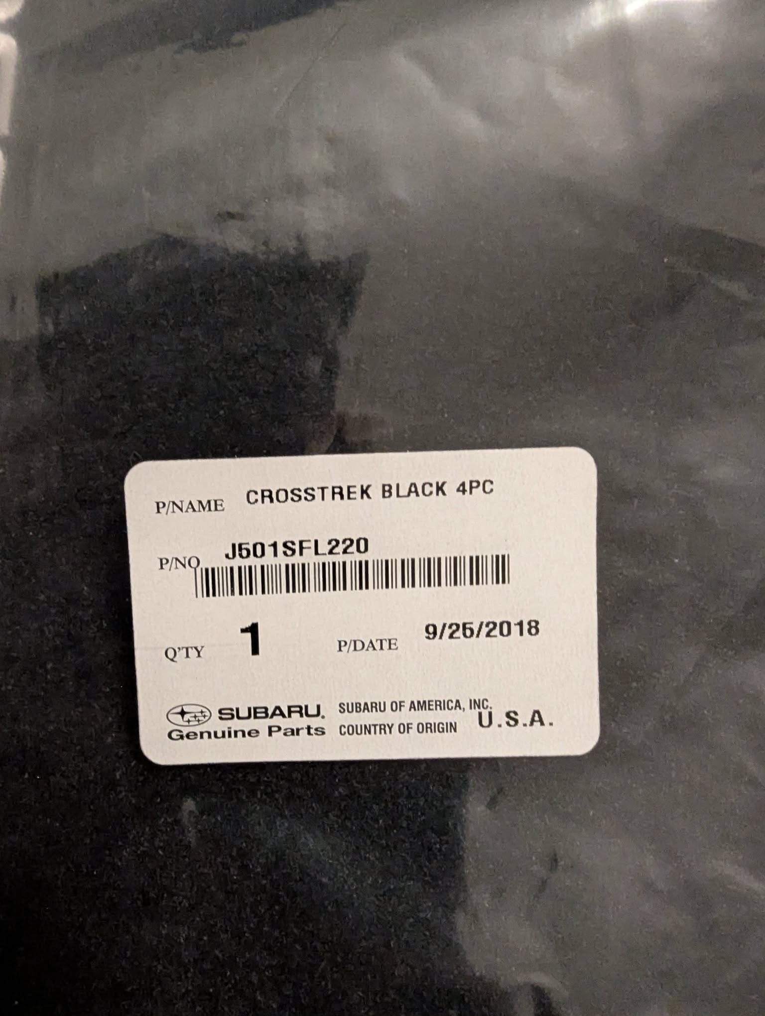 Subaru Crosstrek Carpeted Floor Mats 4pc (new and sealed) - photo 2