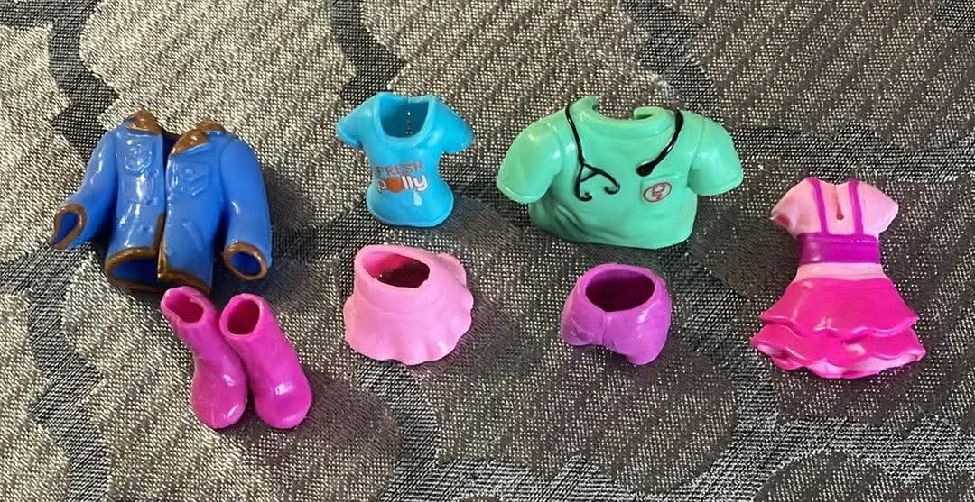 Polly Pocket Rubber Clothes and A Pair of Boots Lot
