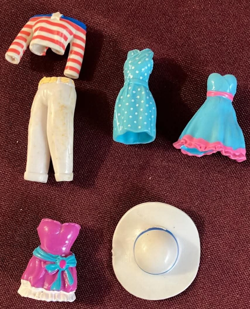 Polly Pocket Doll Clothes for a 3 1/2 Inch Doll (6 pieces)