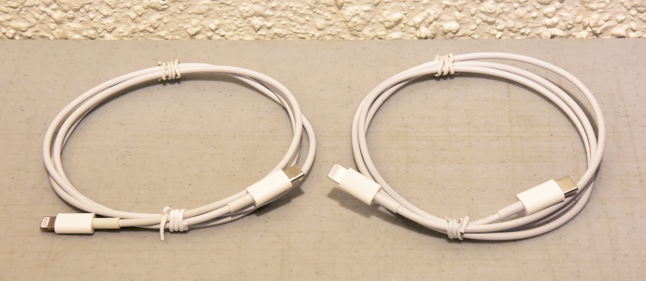 Genuine Apple Lightning to USB-C Cables (2 - New/Unused)