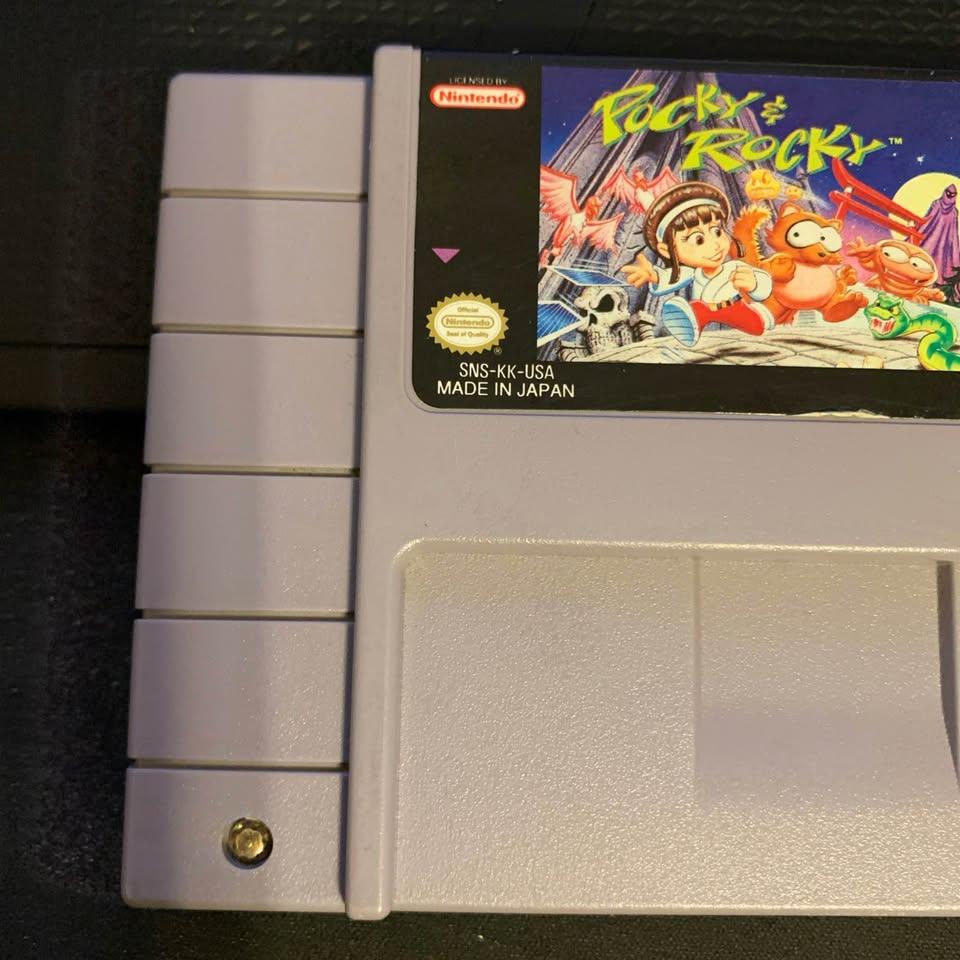 Pocky & Rocky Super Nintendo Game Cartridge - photo 3