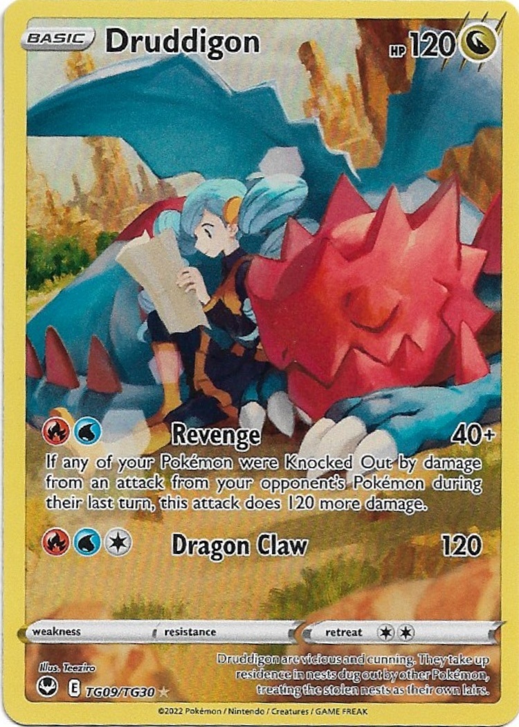Pokemon Druddigon TG09/TG30 Silver Tempest Trainer Gallery NM