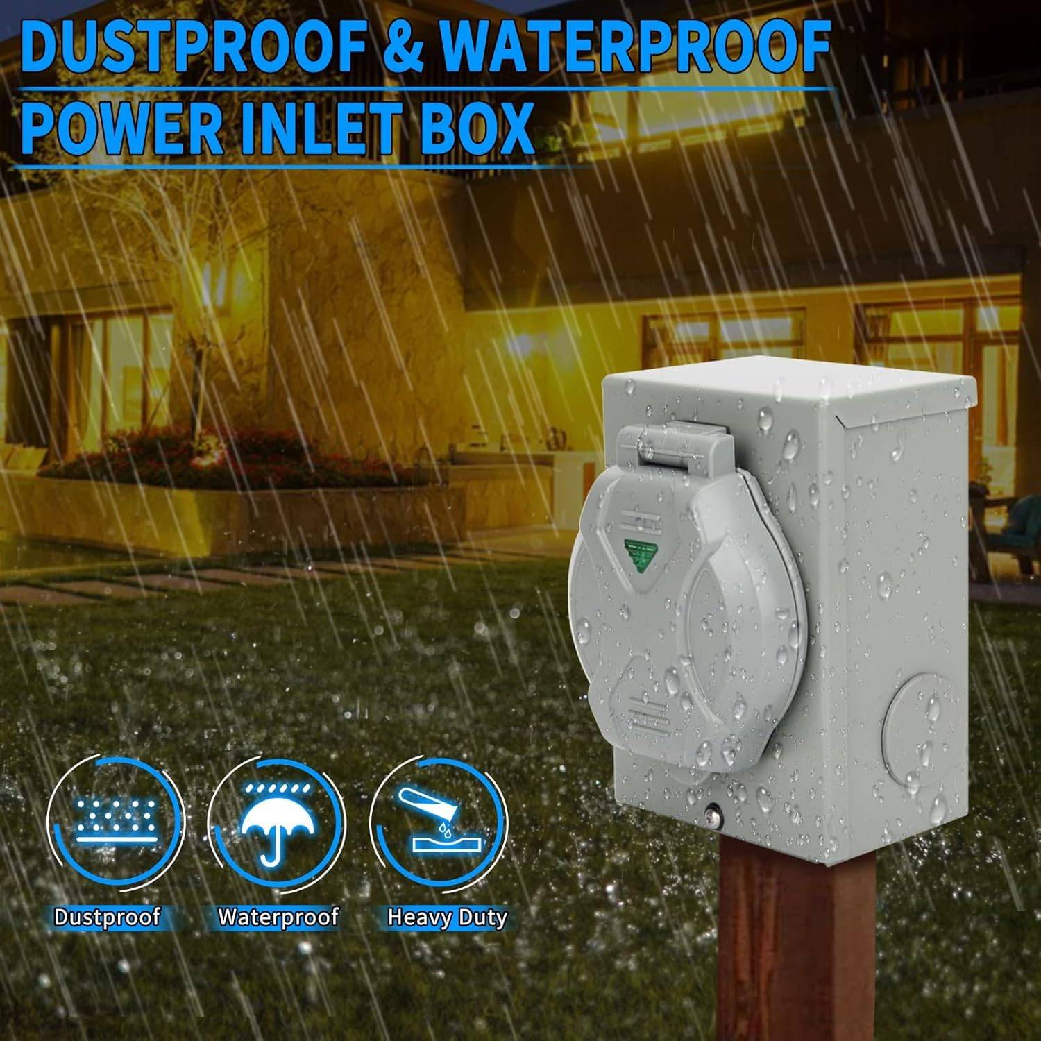 30 Amp Generator Power Inlet Box L14-30P 7500W - photo 4