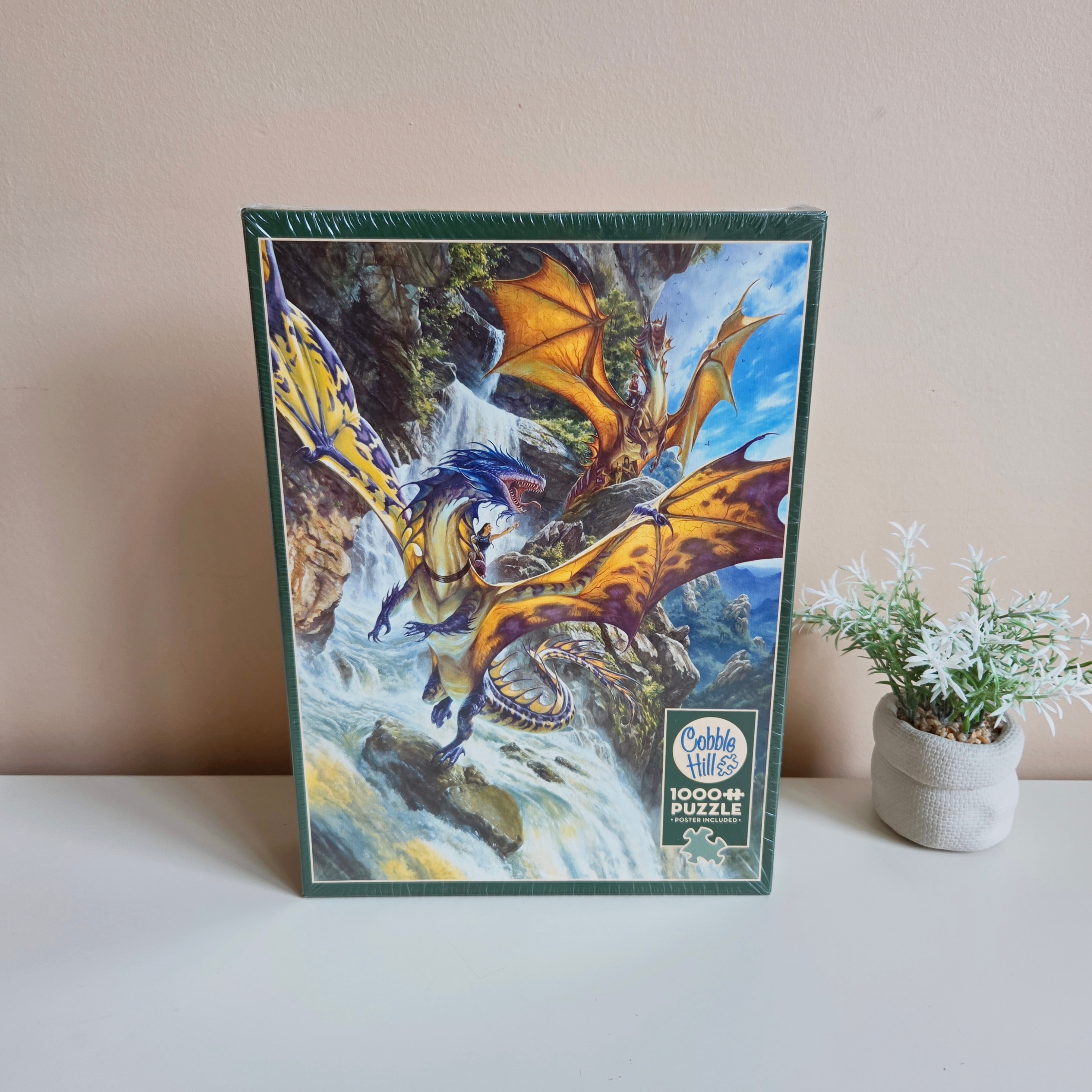 1000 Pc Puzzle - Cobble Hill Waterfall Dragon Puzzle - NEW! 🧩