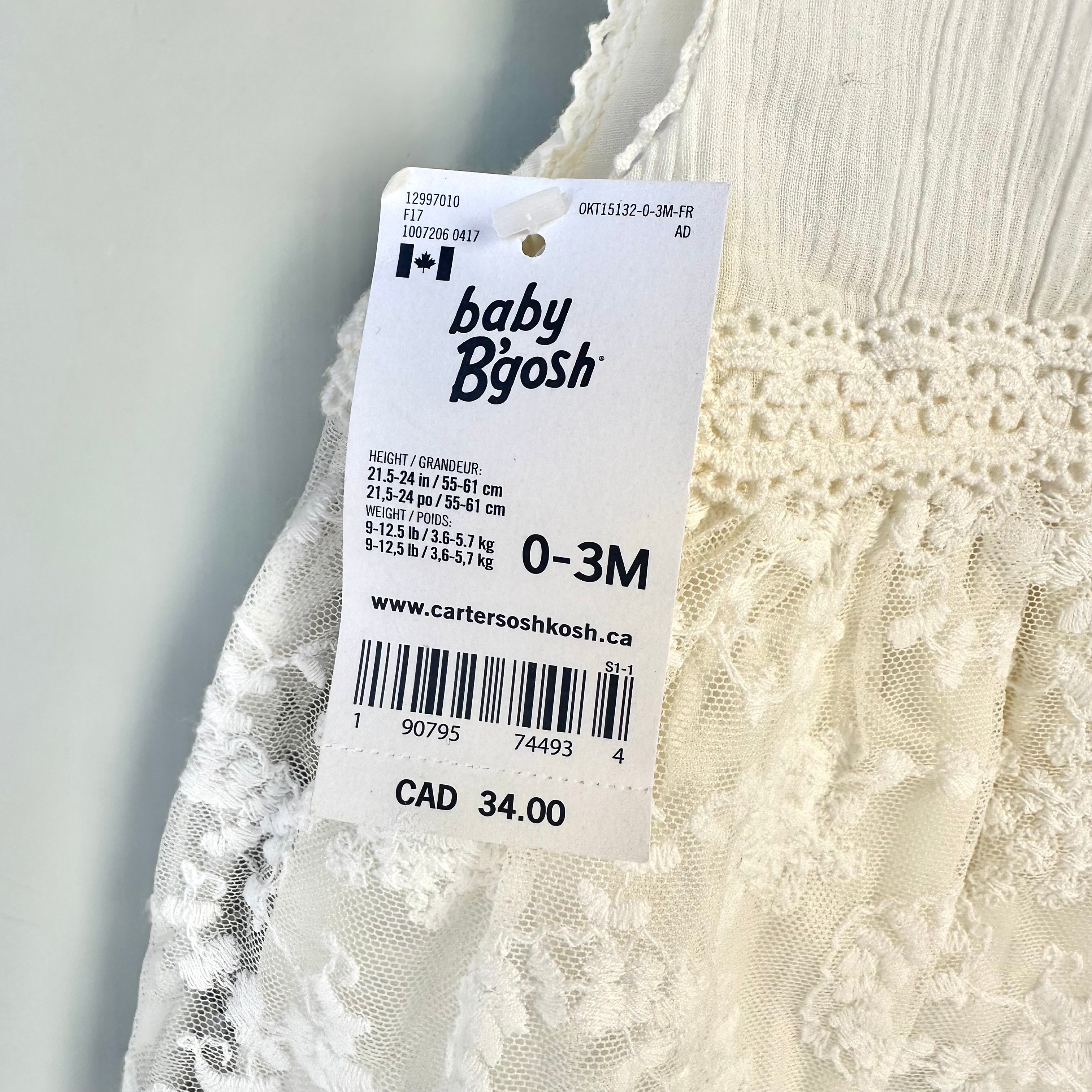 Baby Girl White Dress - Baby B'Gosh - 0-3 Months - photo 5