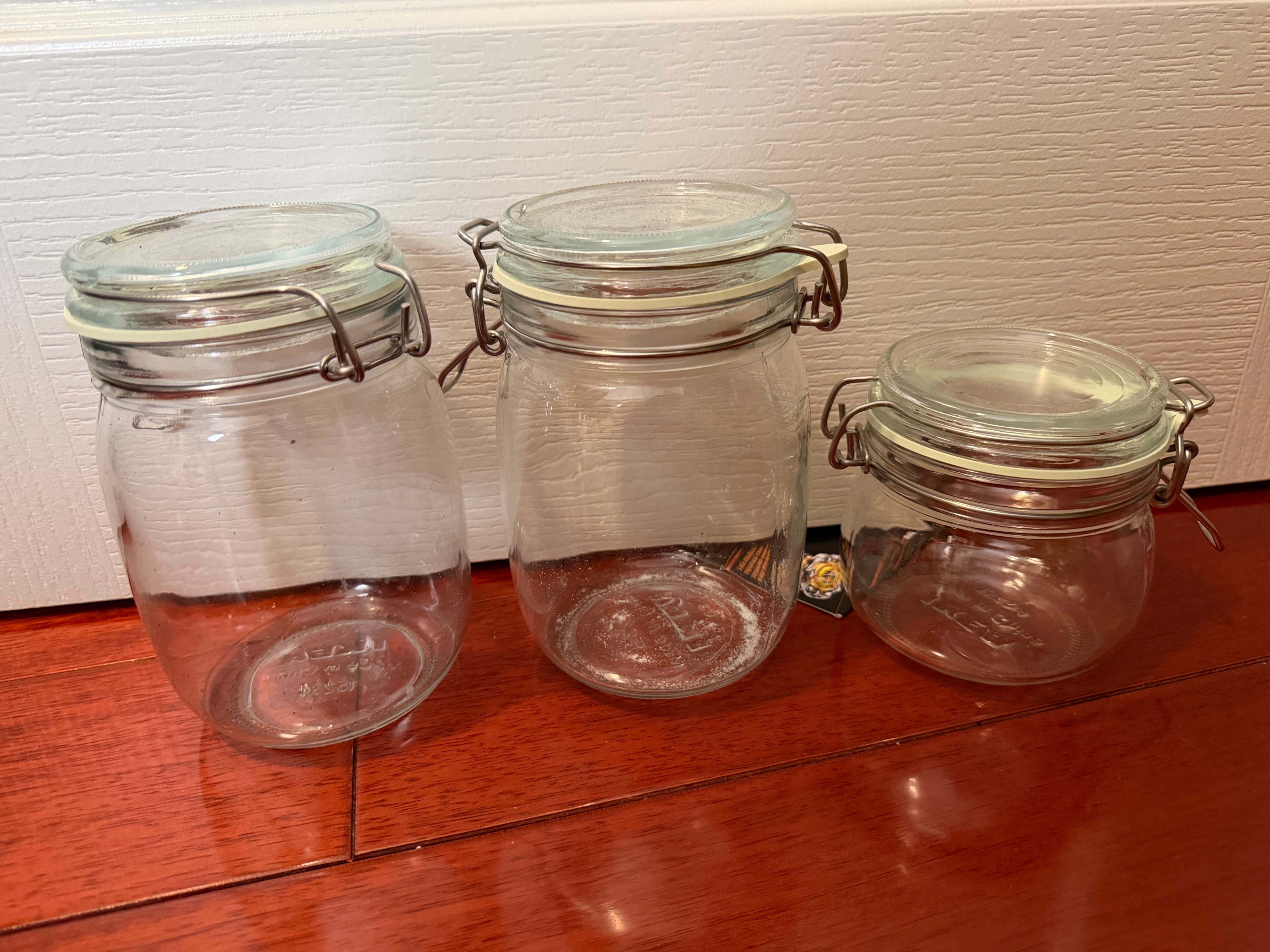 **IKEA Glass Storage Jars with Lids – Set of 3**