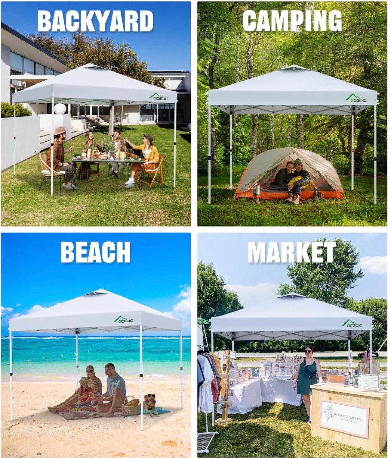 Canopy Pop Up Tent Portable 8x8 Shelter UV+Rain Protect+Carrying - photo 3