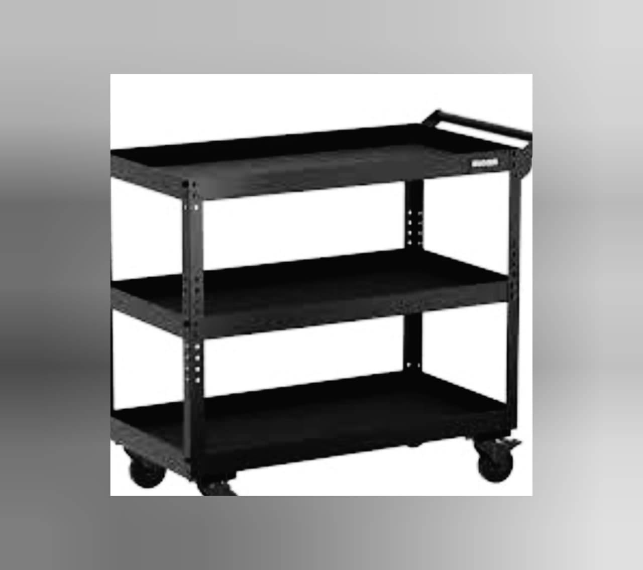 Three-Shelf Steel Service Cart 30x16