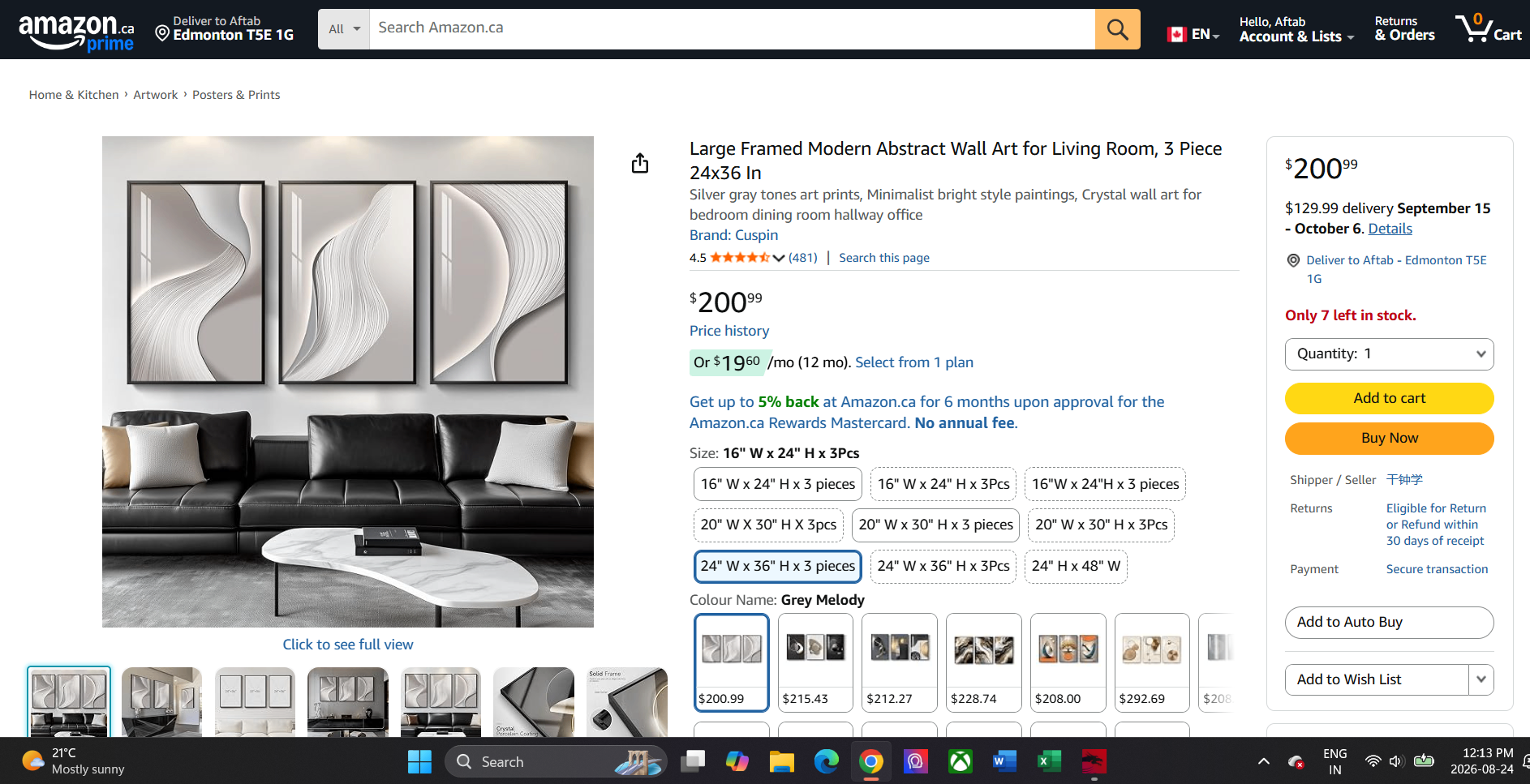 Cuspin Large Framed Abstract Wall Art Set (3 Pieces) - photo 2