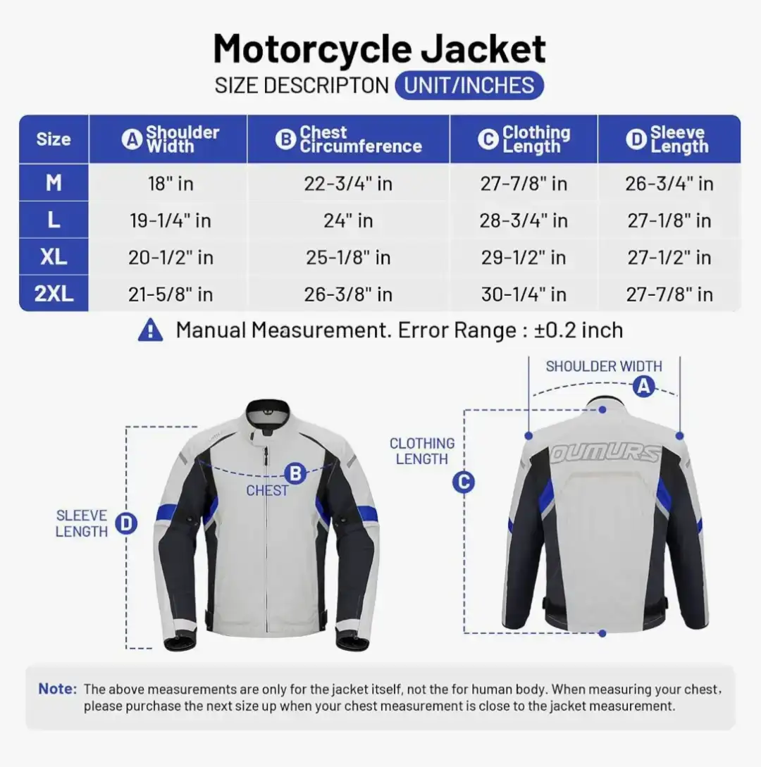 OUMURS Motorcycle Jacket Size XL - photo 5