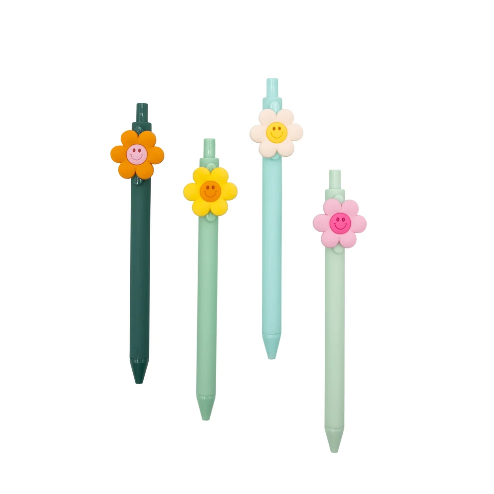npw Flower Power Pens - 4 Black Ballpoint Pens - photo 3