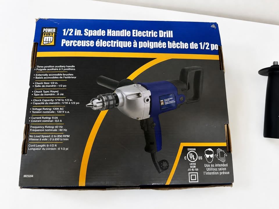 Power Fist 1/2 in. Spade Handle Electric Drill - photo 4
