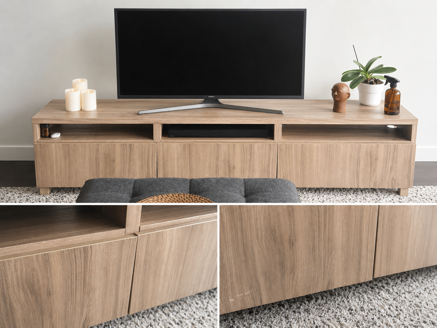 Modern Wood TV Stand / Media Console – 180 cm - photo 2